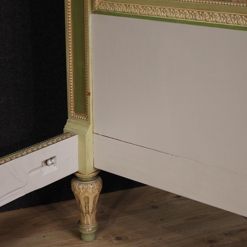 Furniture Lacquered Italian Double Bed In The Louis XVI Style From The 20th Century photo