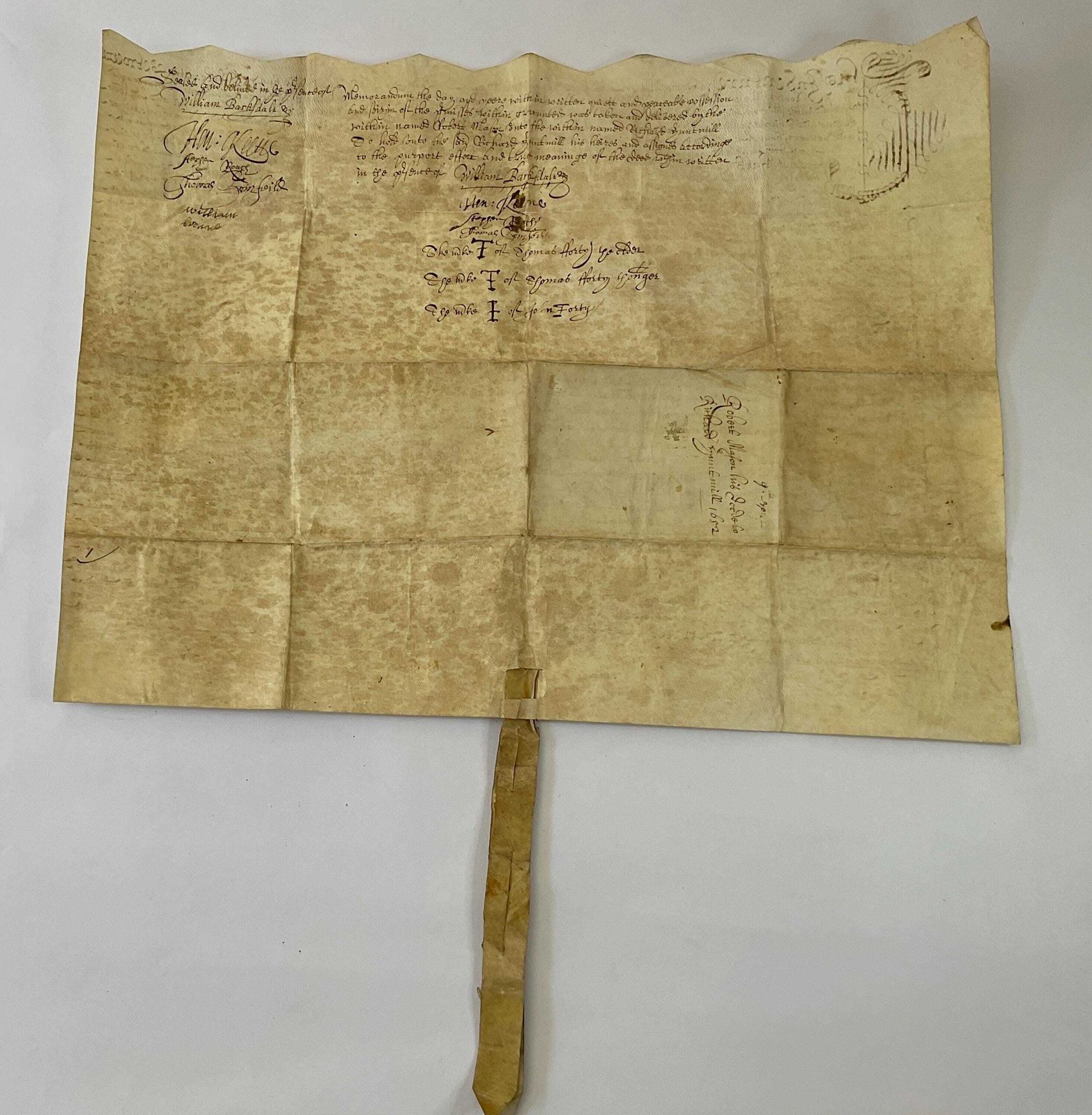 Zeldzame 17e-eeuwse Engelse landindenture - Ondertekend in 1652 photo buy