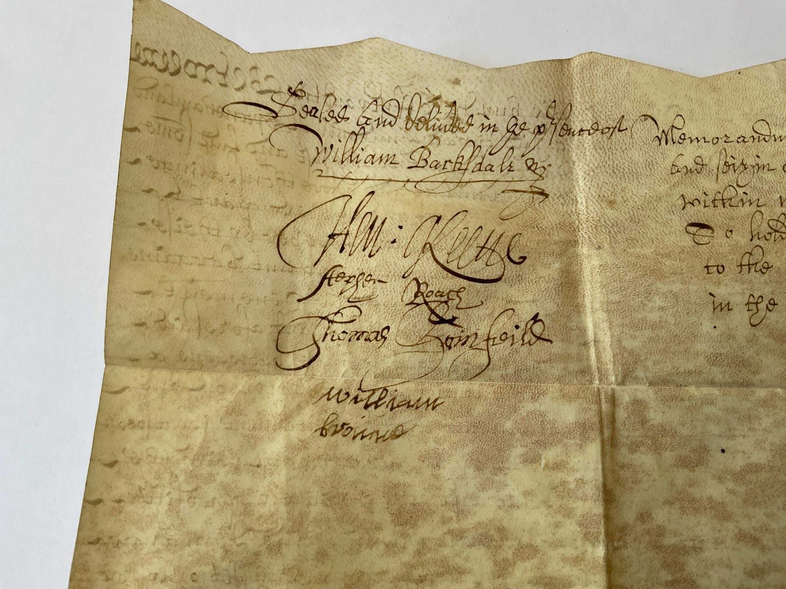 photo for sale Zeldzame 17e-eeuwse Engelse landindenture - Ondertekend in 1652