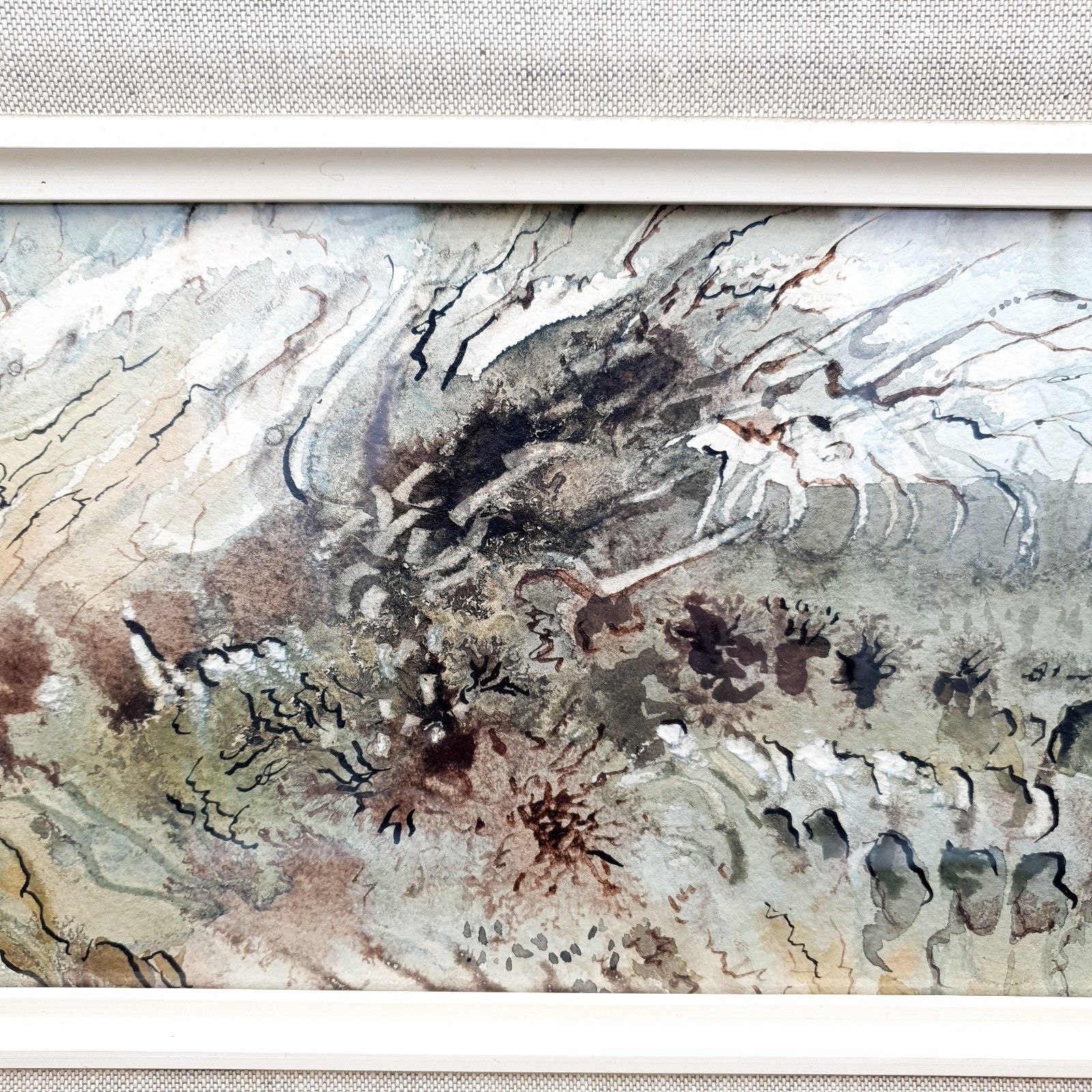 Vintage Signed Hervey Adams Abstract Watercolour 1969 Framed L46.8  Xh28.8cm photo 250.0