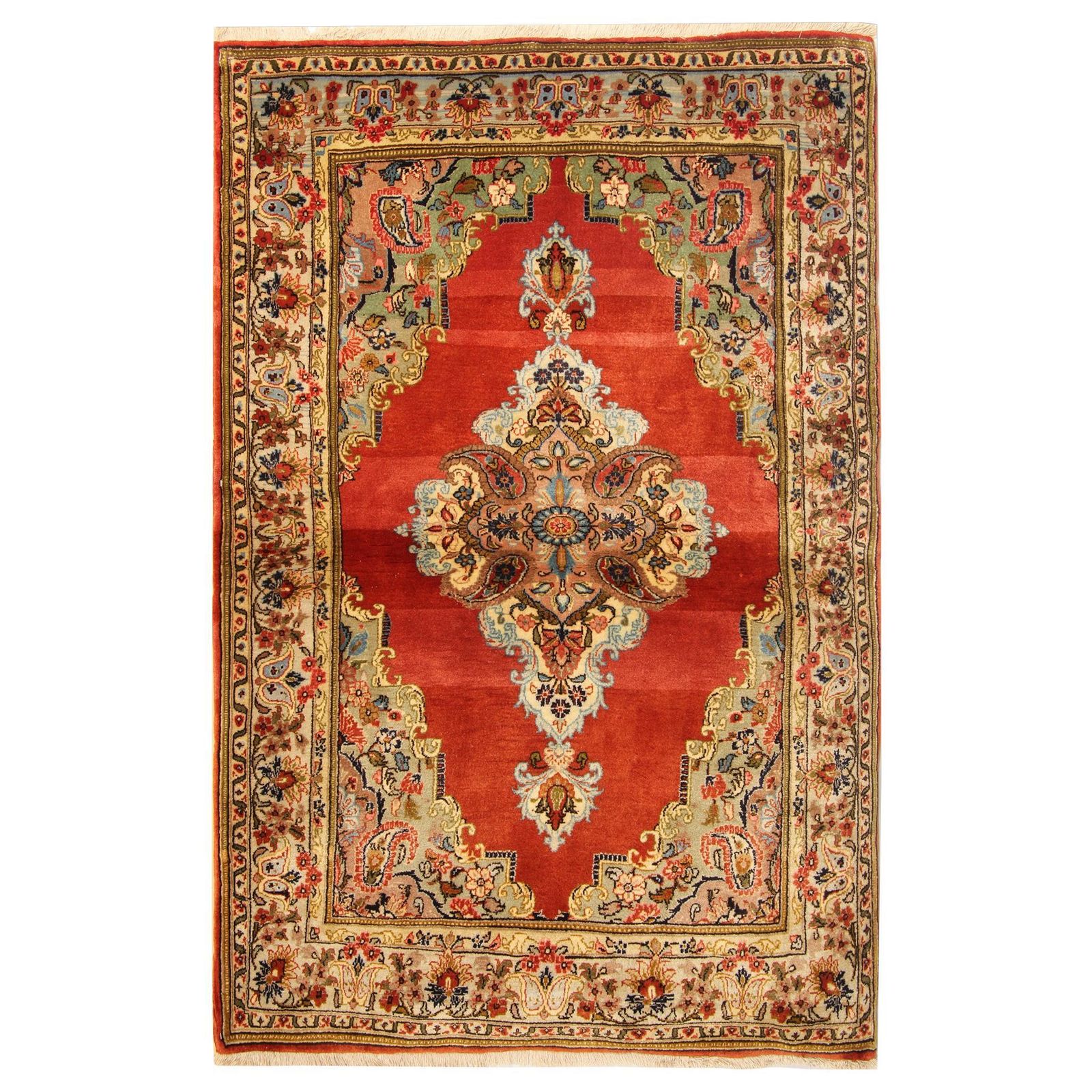 Antique Rug Handmade Carpet Red Rug Medallion Carpet Area Rug