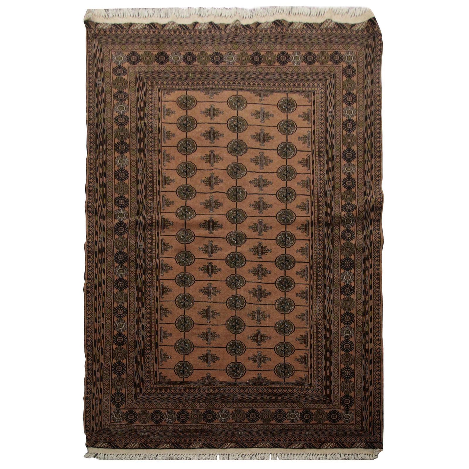 Traditional Bokhara Vintage Rug, Handmade Carpet Wool Rug For Bedroom
