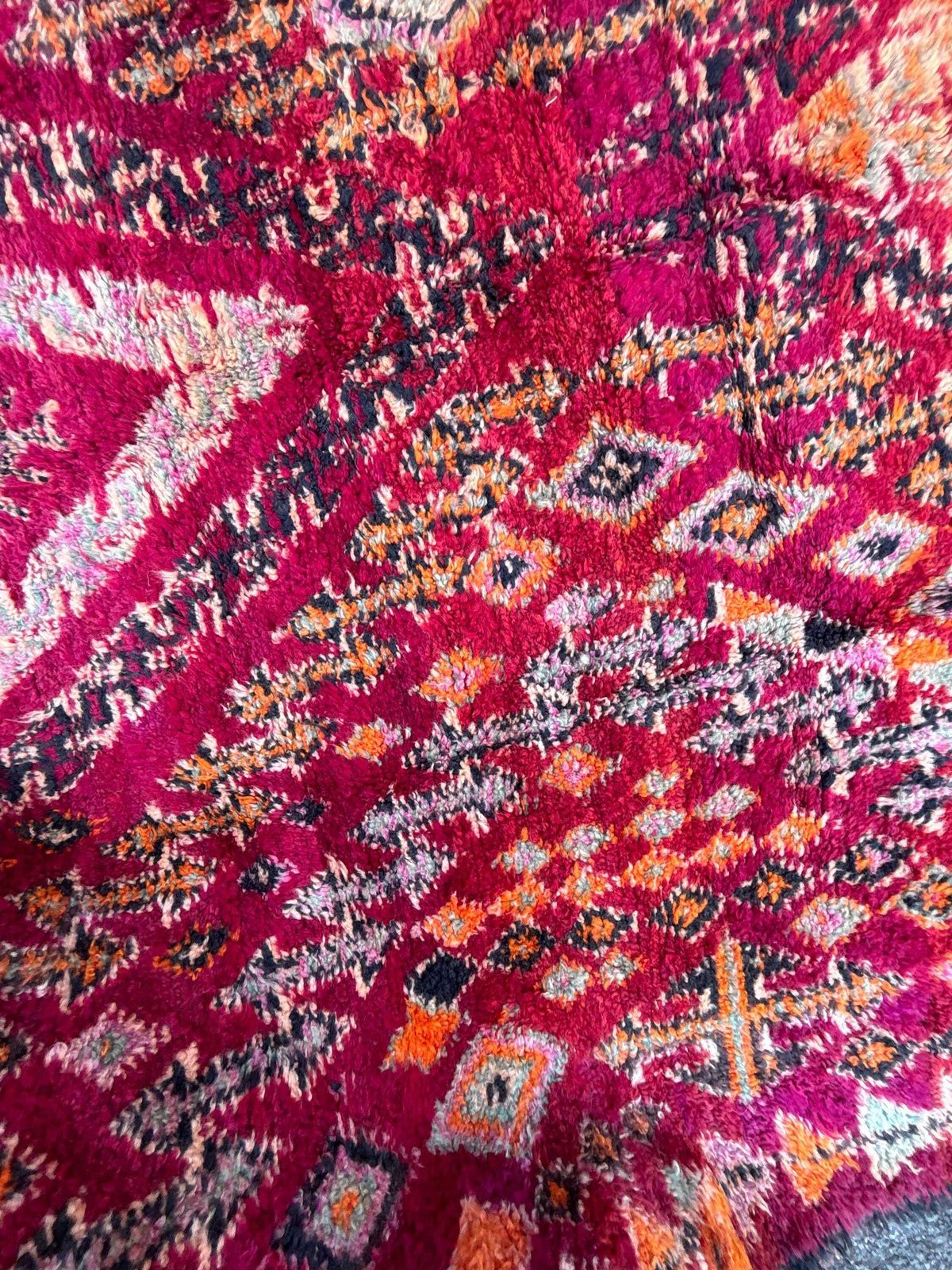 Authentic Moroccan Vintage Boujad Berber Wool Rug 210x370 Cm  Handwoven Geometric Boho Area Carpet   Tribal Wool Rug , Moroccan Color Rug photo buy