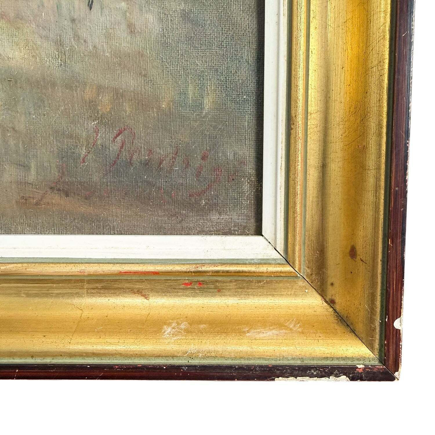 Antique Oil Painting Of A Reclining Female Nude photo vinterior