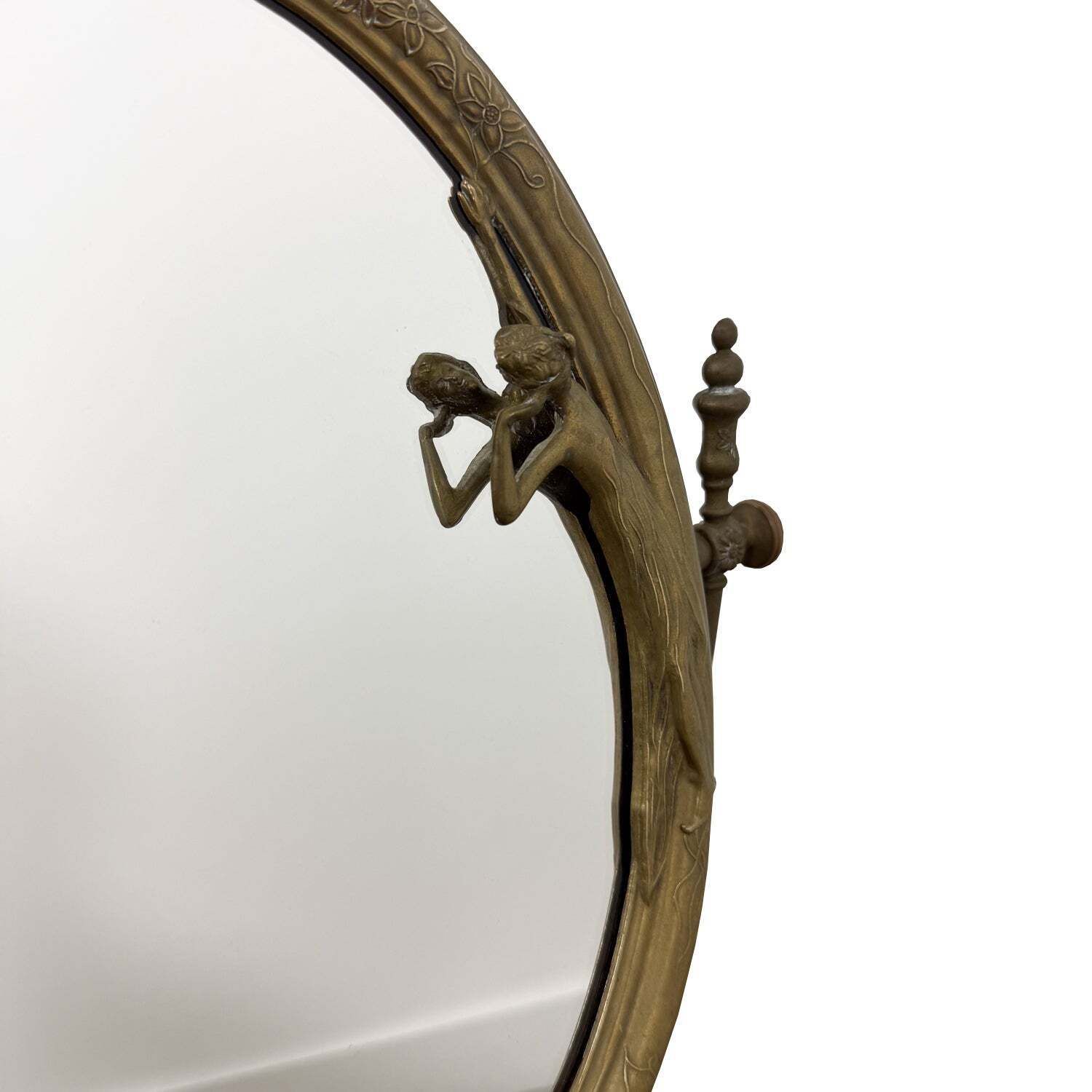 Tafelspiegel in Art Nouveau-stijl met vrouwenfiguur photo for sale