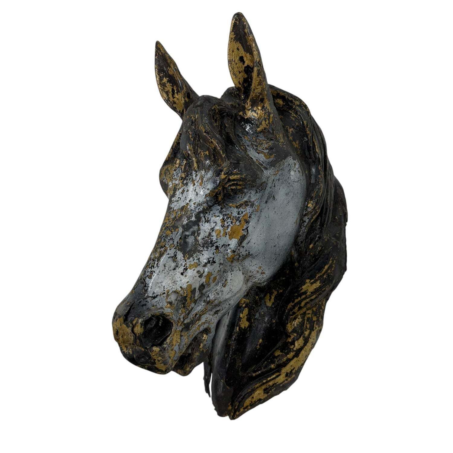 Antiek zinken paardenhoofdreclameteken