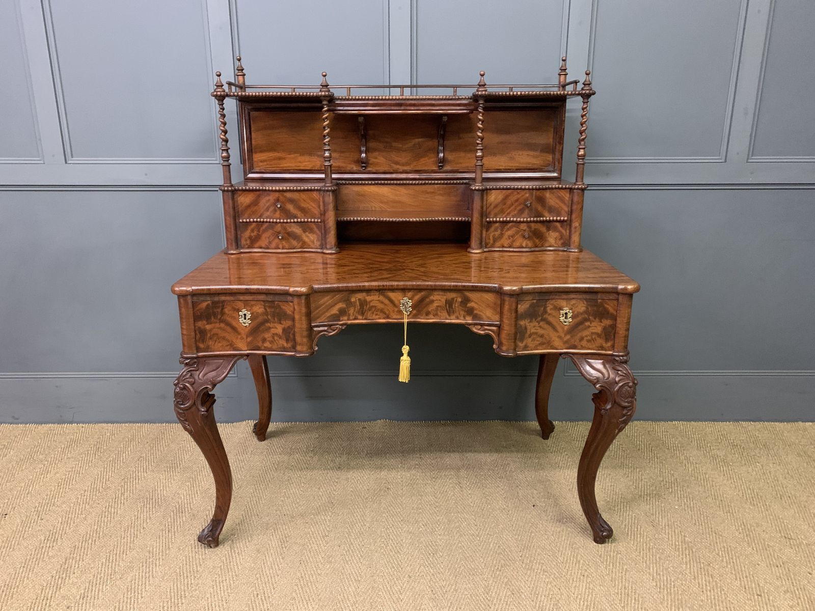 Flame Mahogany Writing Desk, 1800s photo furniture