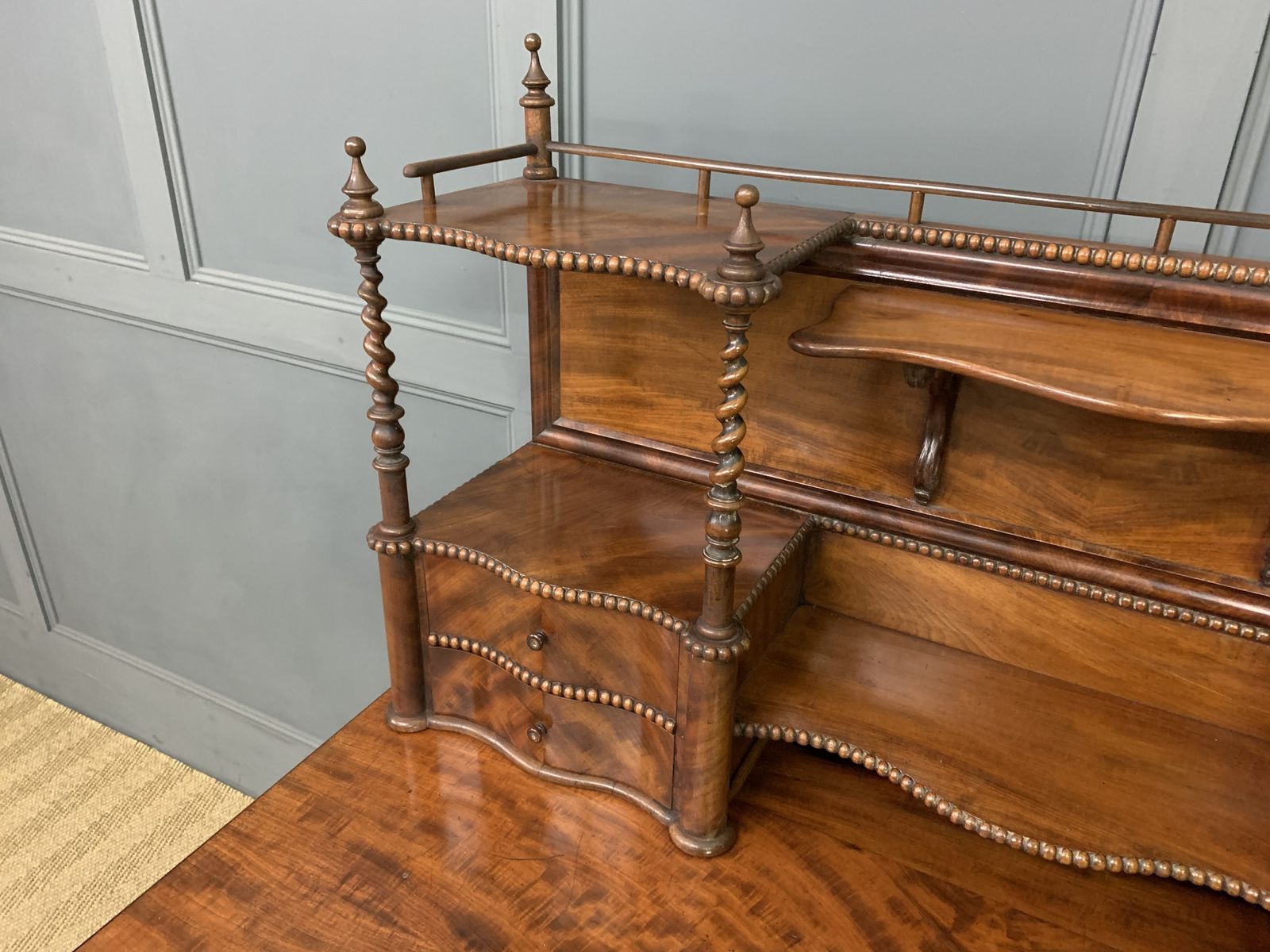 Flame Mahogany Writing Desk, 1800s photo buy
