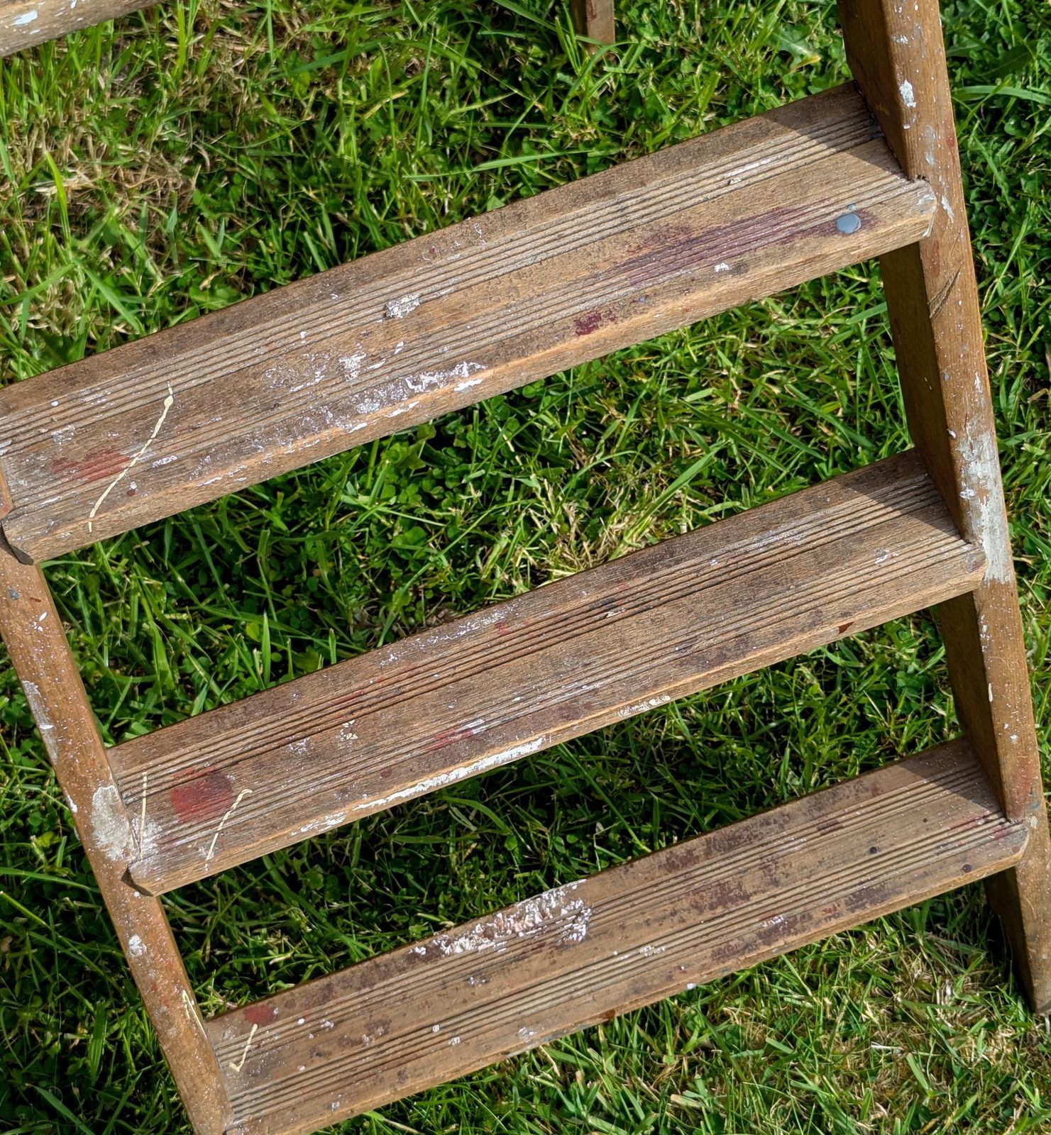 Rustic Vintage Step Ladders, A Frame, Paint Splatter photo Home Decor