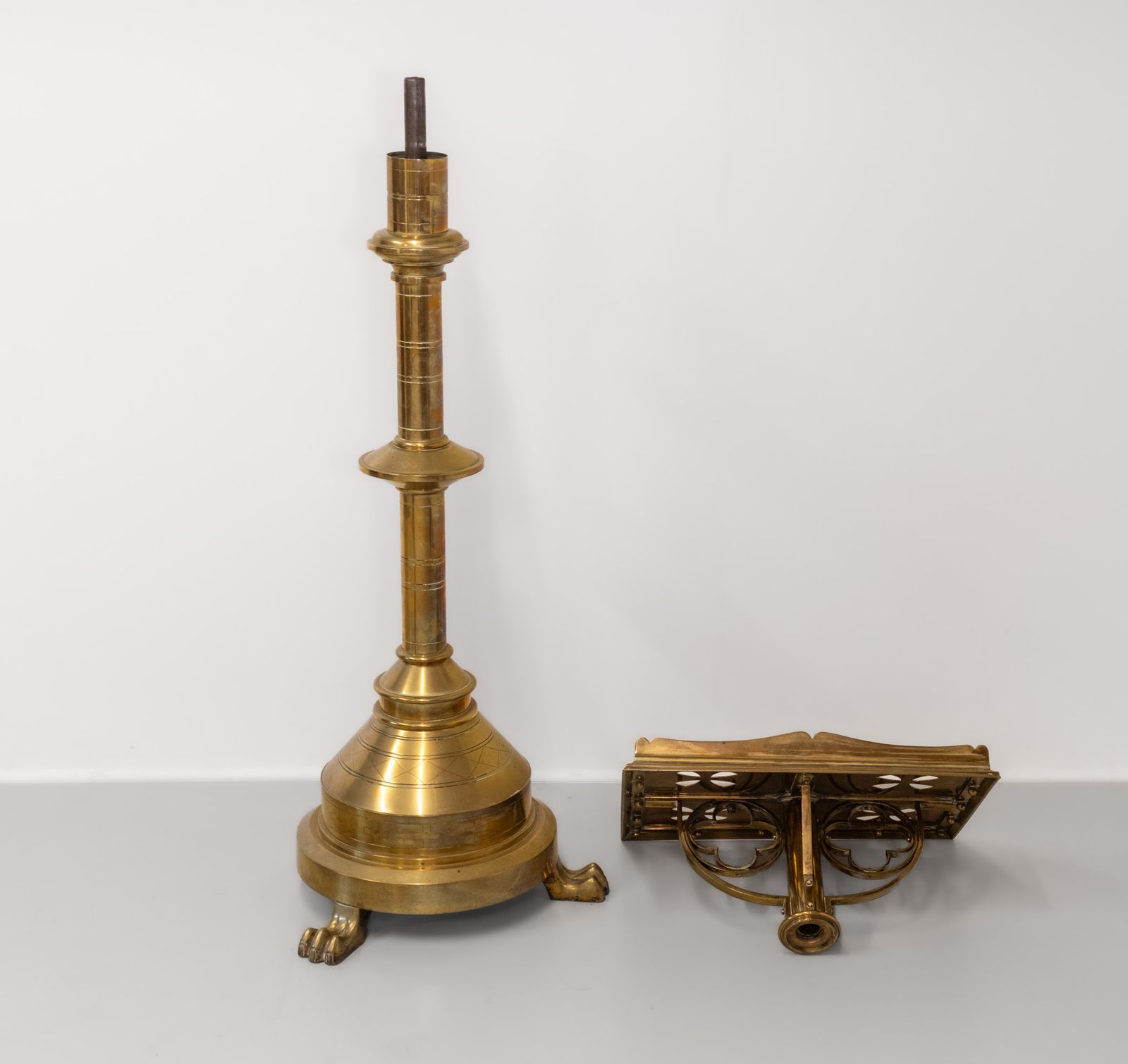 Home Decor Late Victorian Brass Standing Church Gothic Lectern photo