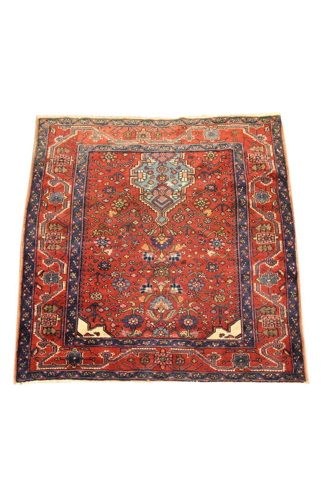 Traditional Oriental Rug Rust Antique Rug Handwoven Wool Carpet photo furniture