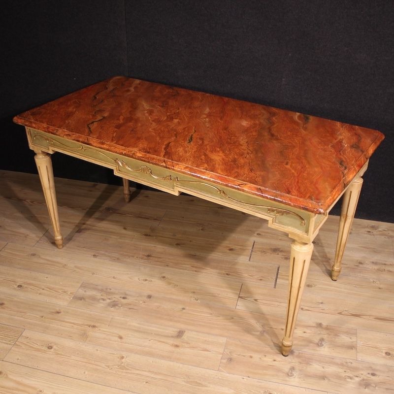 Furniture 20th Century Louis XVI Style Lacquered And Painted Table photo