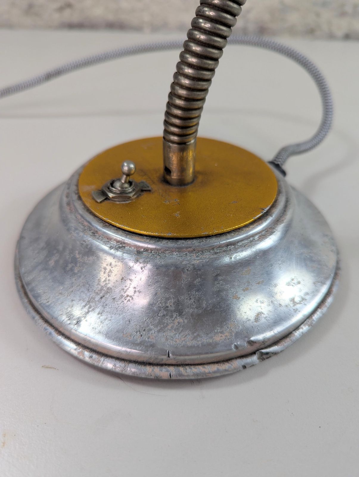 Vintage Industrial Gooseneck Desk Lamp 'Sexton Product' – Aluminium Adjustable Task Light photo vintage