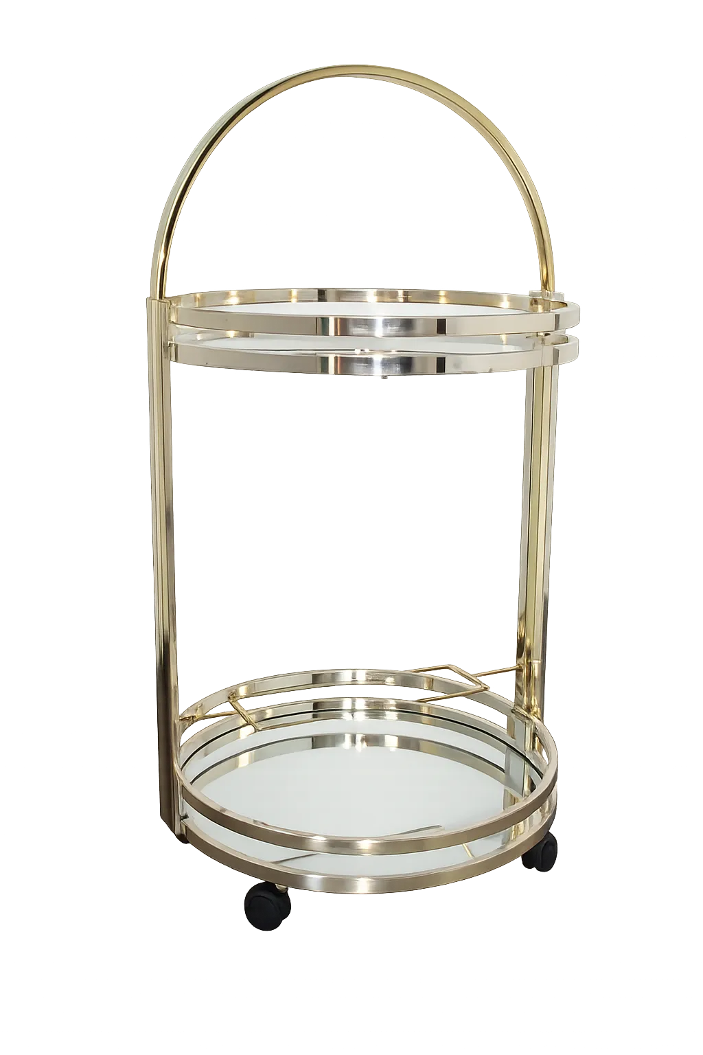 Art Deco rijdend drankentrolley op wielen, jaren 1970