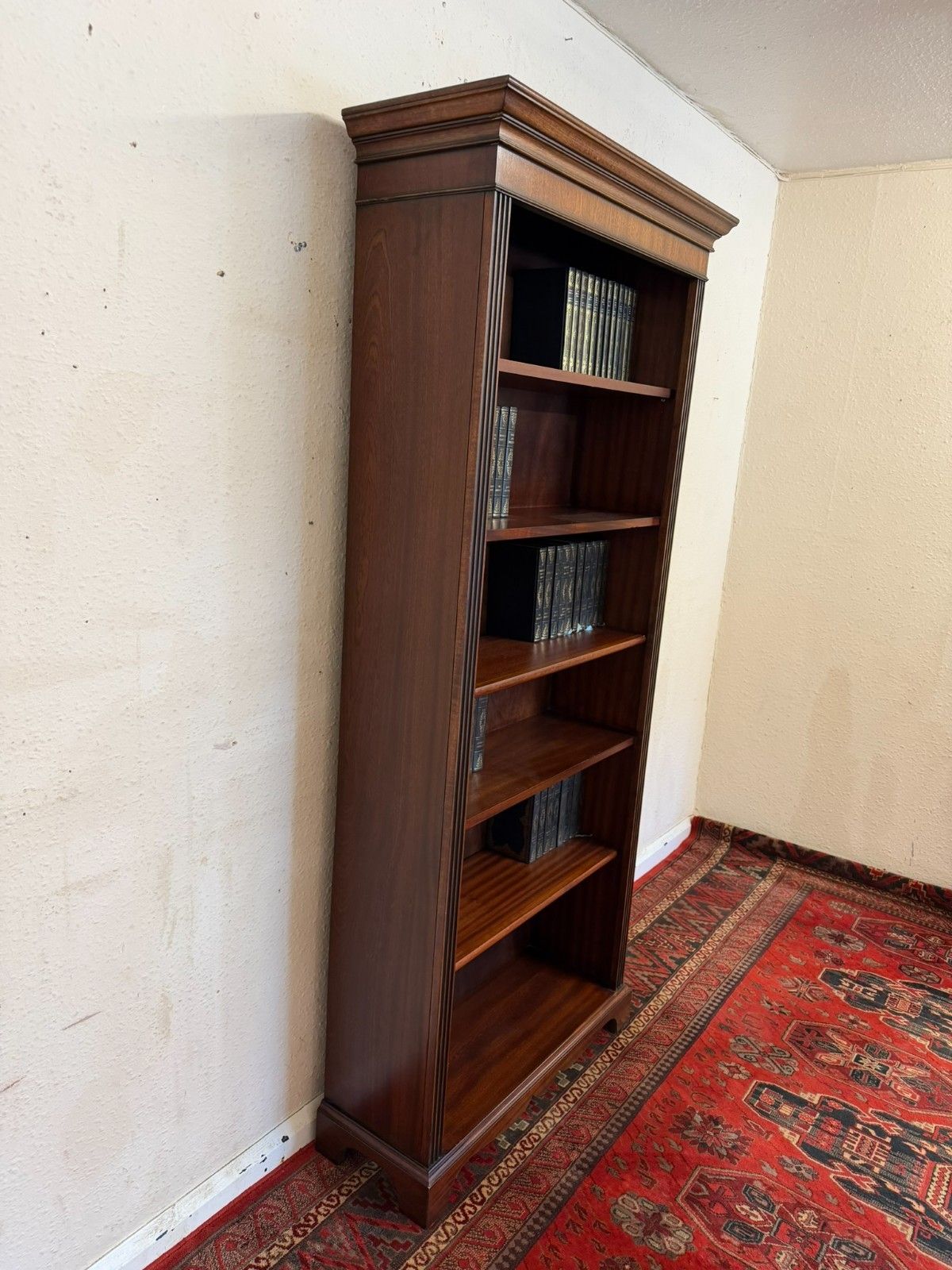 photo furniture Tall Mahogany Open Bookcase