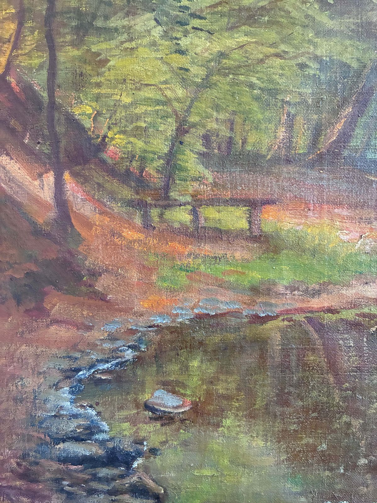 Vintage Original Oil Painting Forest Landscape photo 373.0