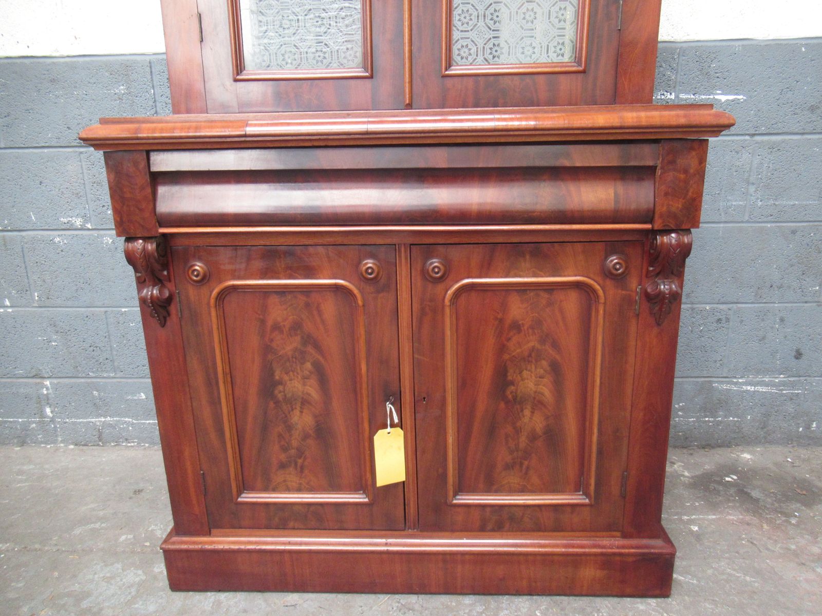 Tall Victorian    1870s  Mahogany Bookcase photo vintage