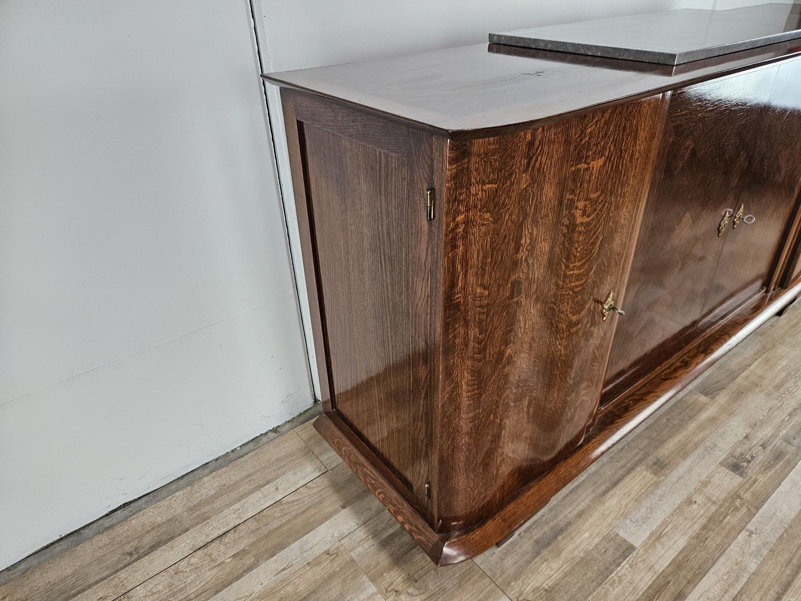 Art Deco Dressoir in Eiken met Marmeren Blad, 1950 photo furniture