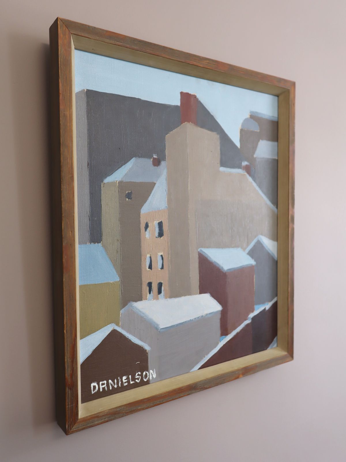 Winter Rooftops, olieverfschilderij photo for sale