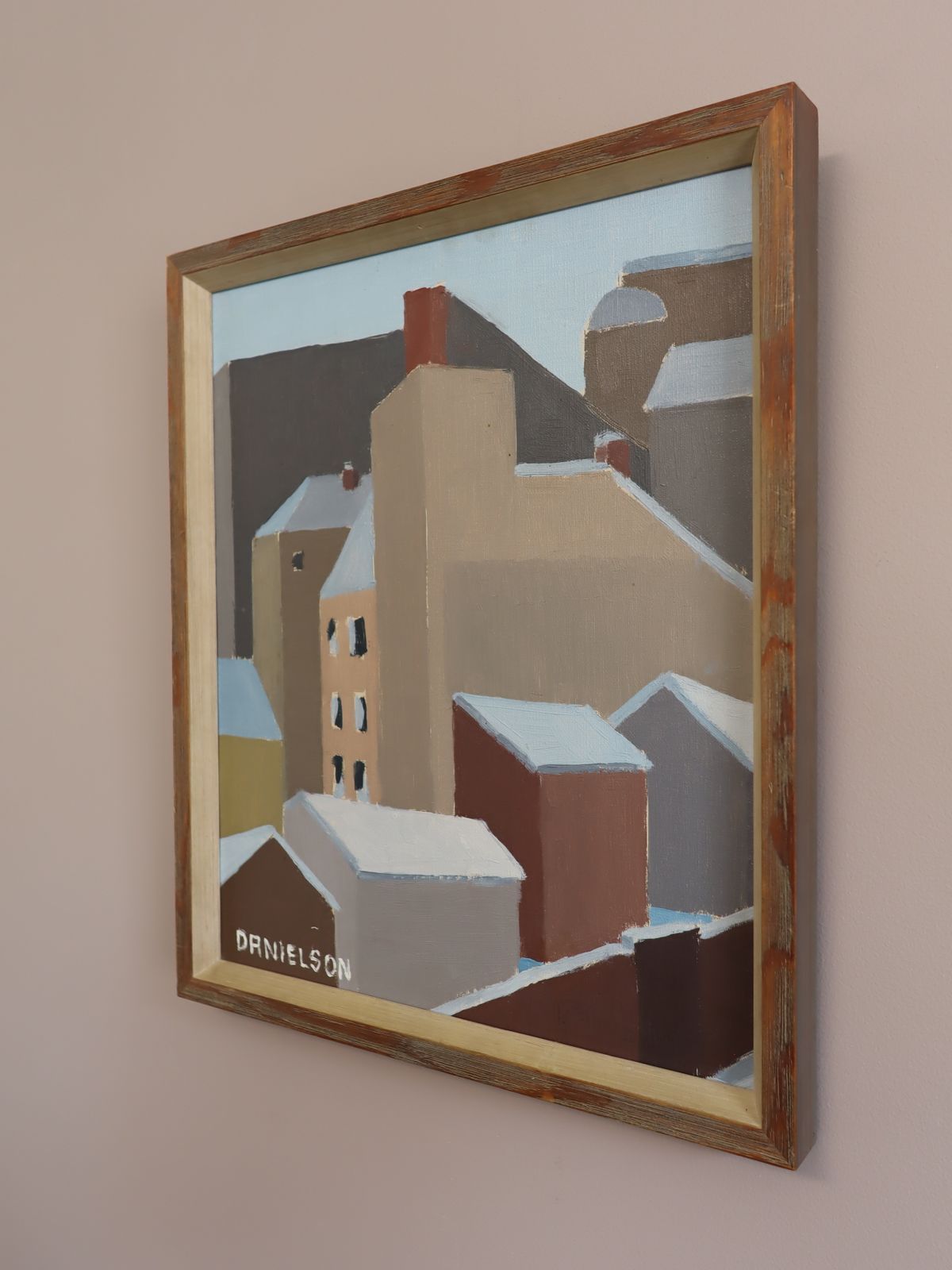 Winter Rooftops, olieverfschilderij photo Kunst