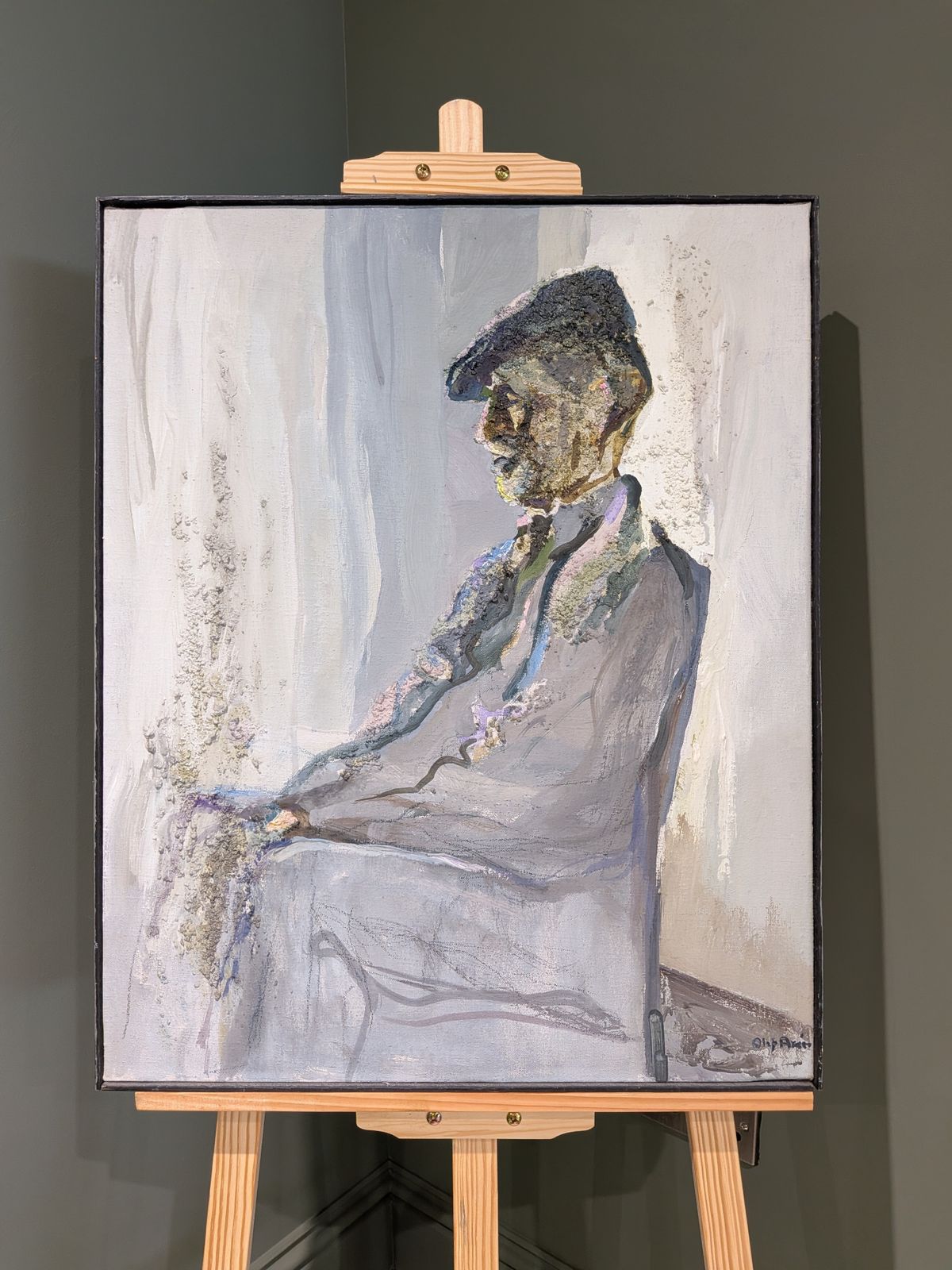 The Gentleman, olieverfschilderij, midden 20e eeuw photo for sale