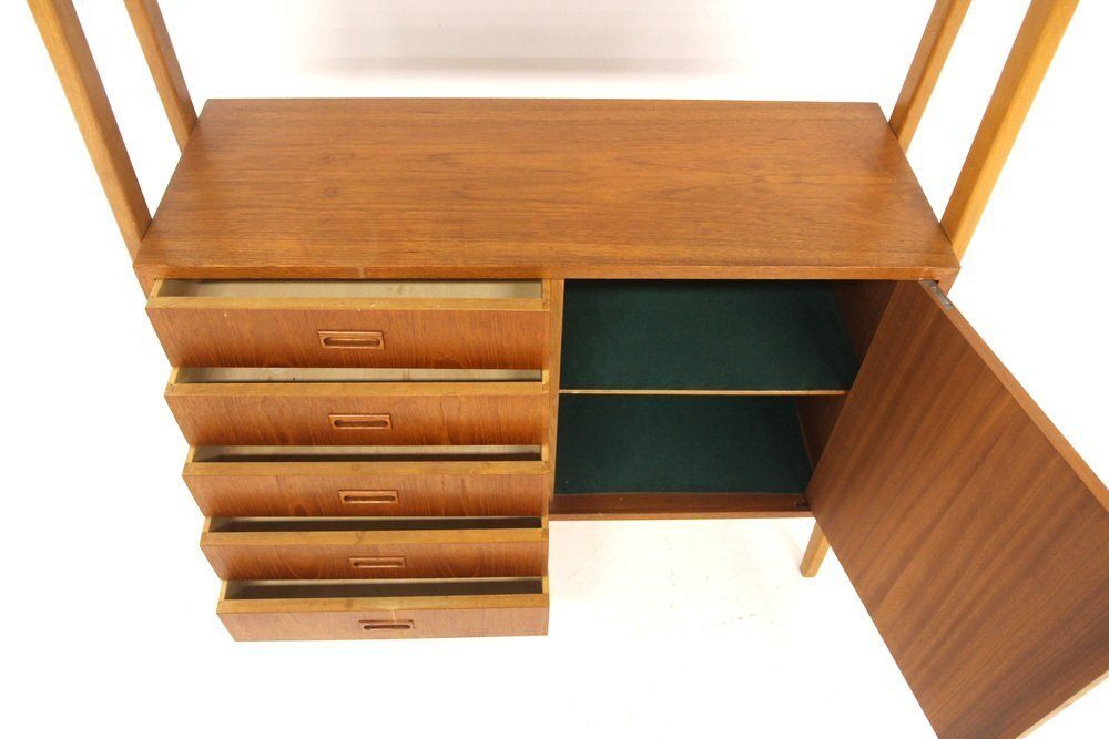 Bibliothèque scandinave Tema en teck, Möbel Ikea, Suède, années 1960 photo Mobilier