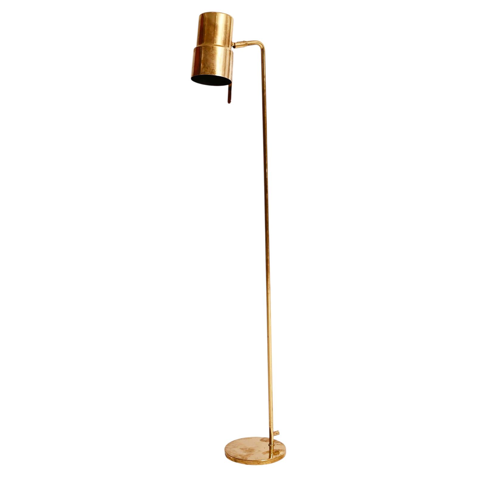 Hans Agne Jakobsson G 154/2 Messing Vloerlamp Ca. Jaren 1960