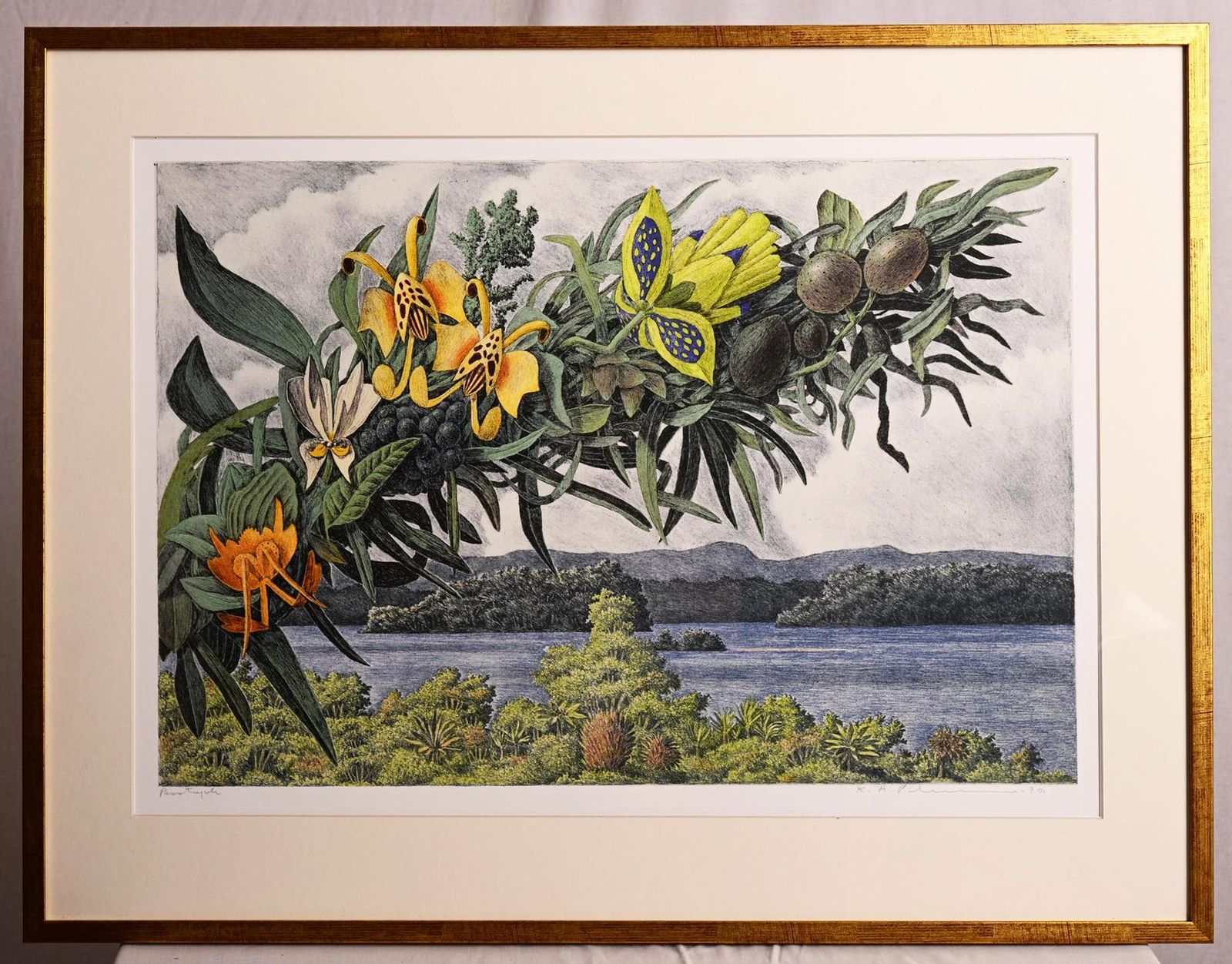 Karl Axel Pehrson Composition Exotic Branching Plants, Ruólo”Lithograph photo for sale