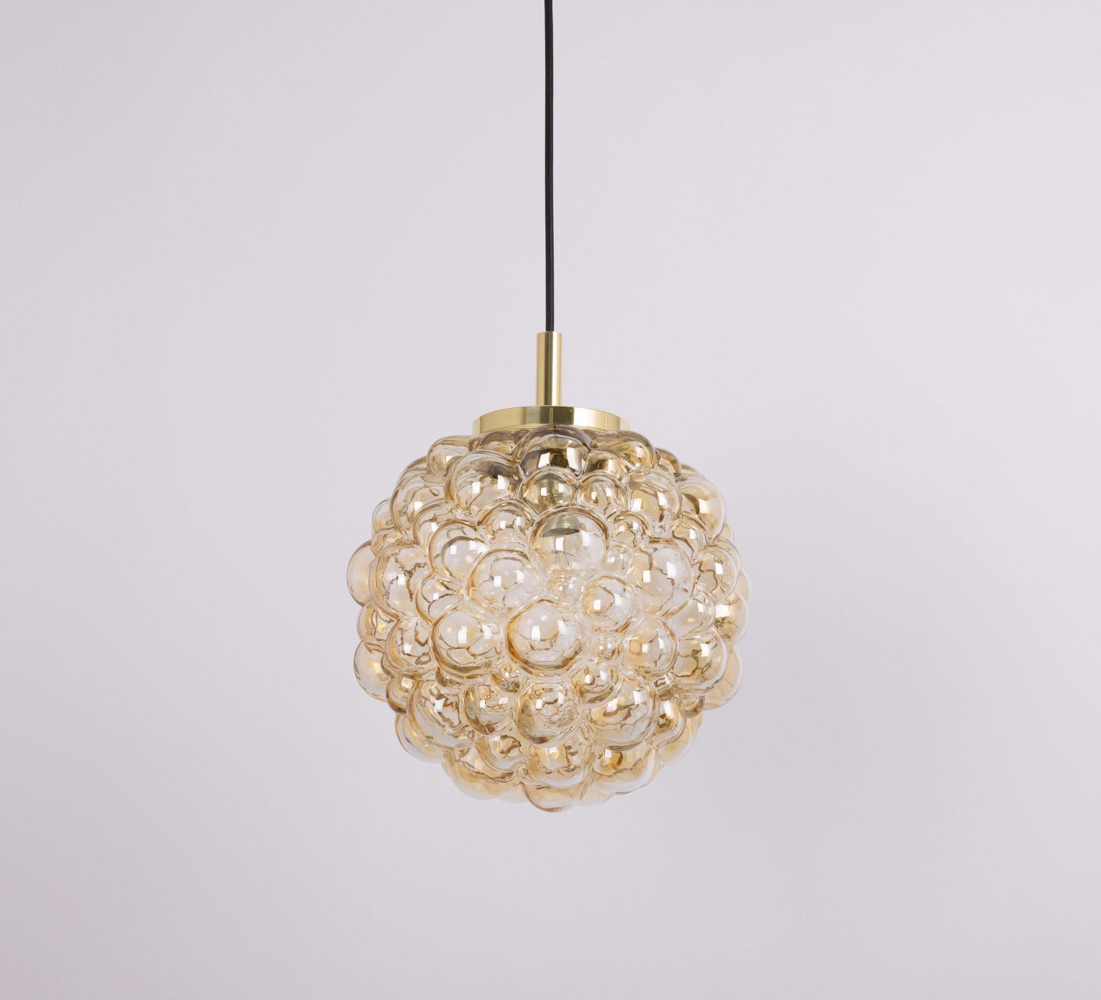 Grote Amber Bubbel Glazen Hanglamp van Helena Tynell voor Limburg, Duitsland, jaren 1970 photo for sale