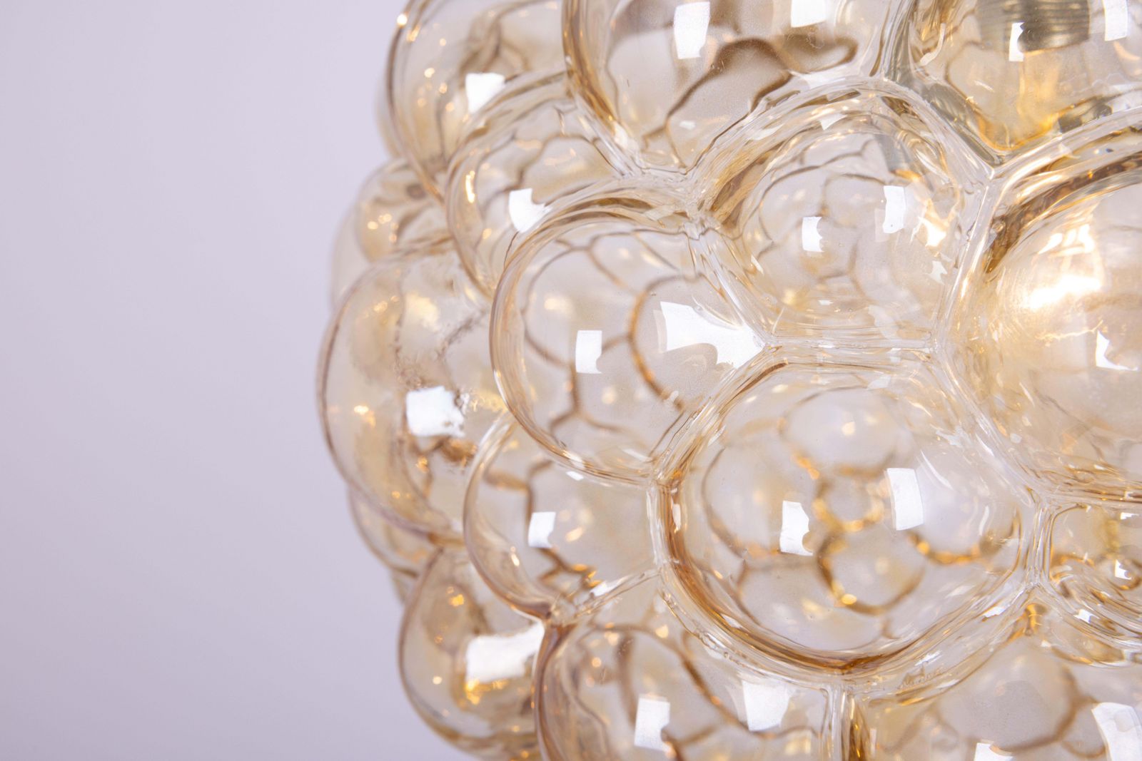 photo furniture Grote Amber Bubbel Glazen Hanglamp van Helena Tynell voor Limburg, Duitsland, jaren 1970