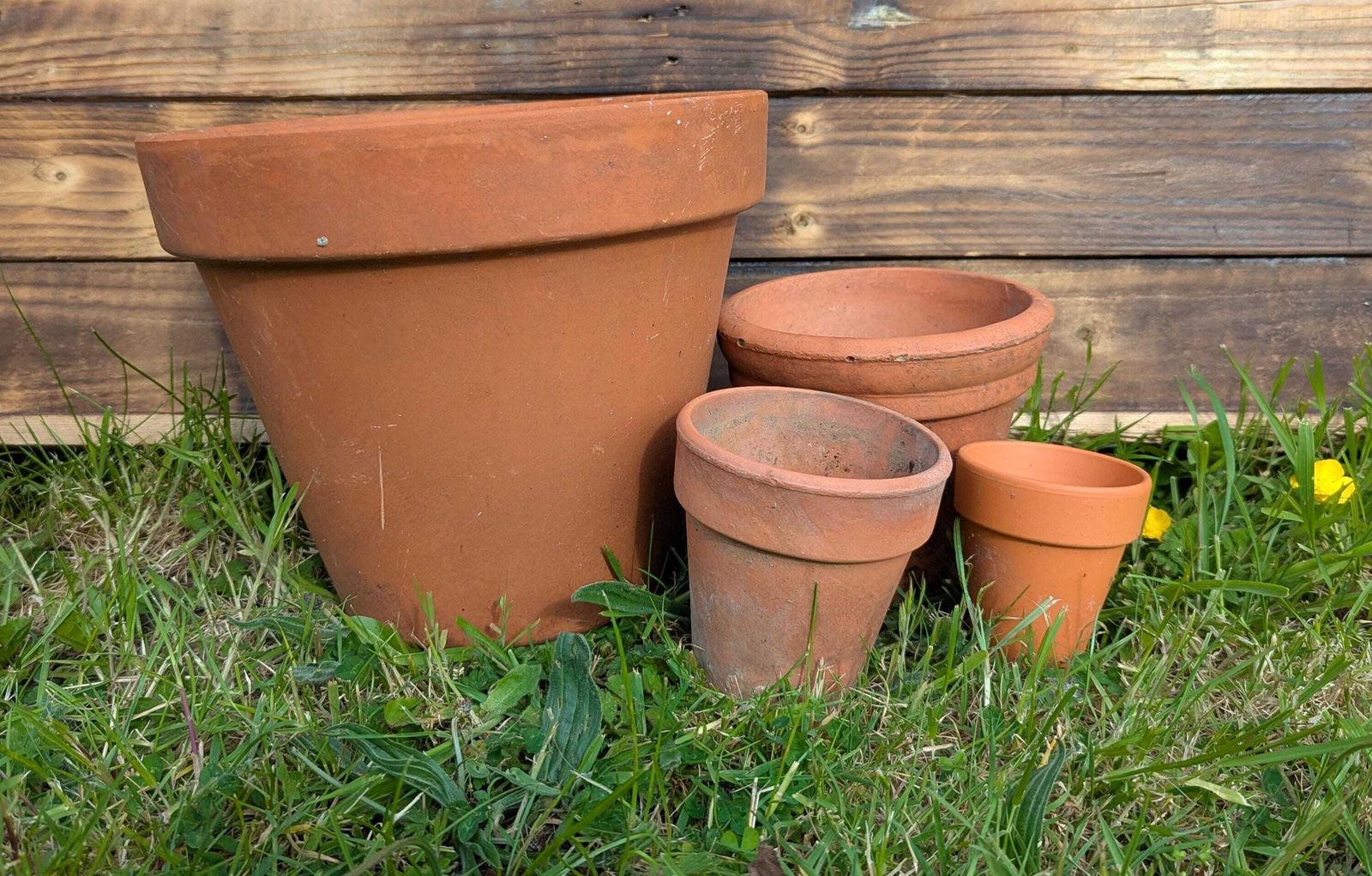 Vintage Terracotta Planters, Plant Pots, Set Of Four photo vintage