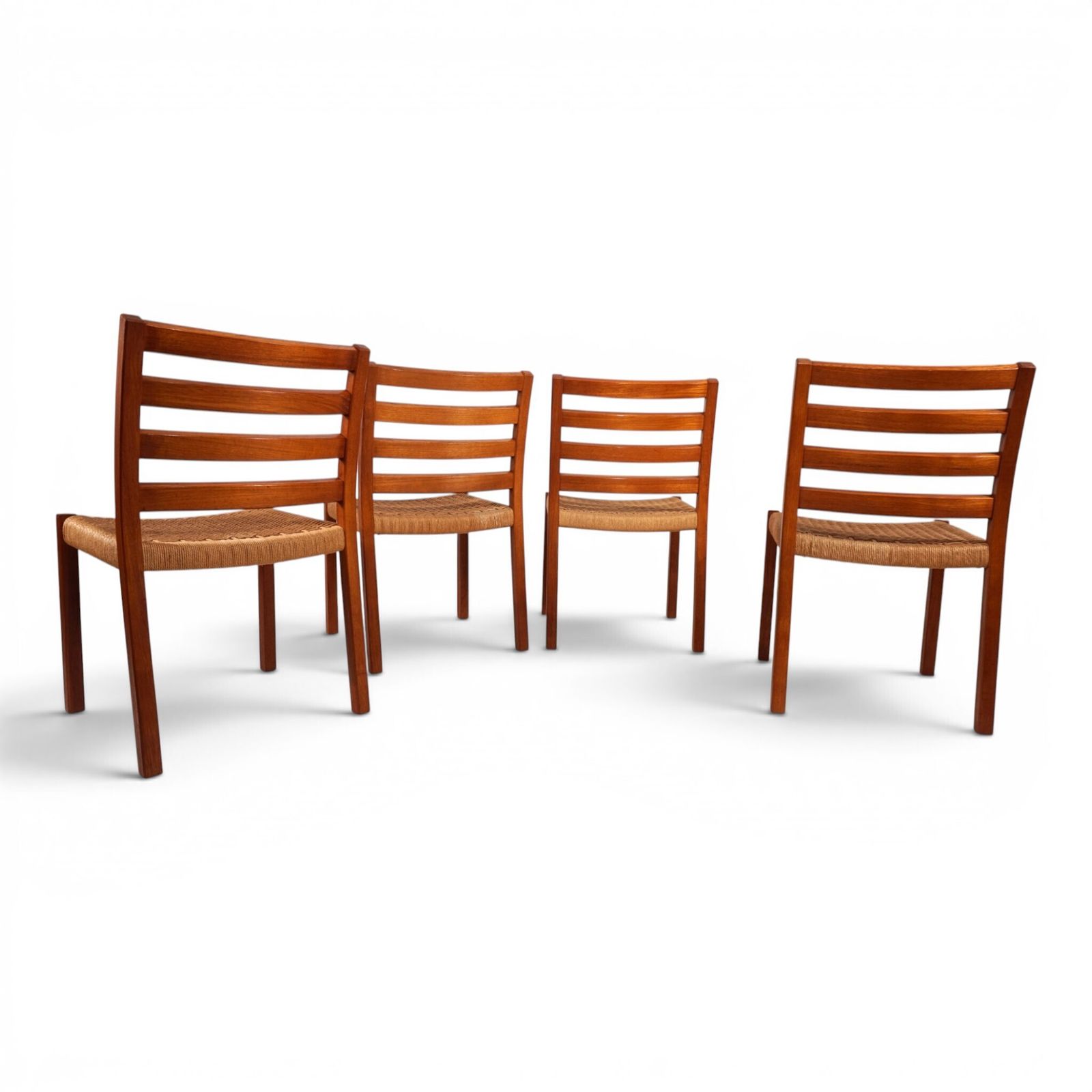 Niels Otto Møller Model 408, Set Of 4 Teak Papercord Dining Chairs For J.L. Møllers, 1975 photo 1760.0