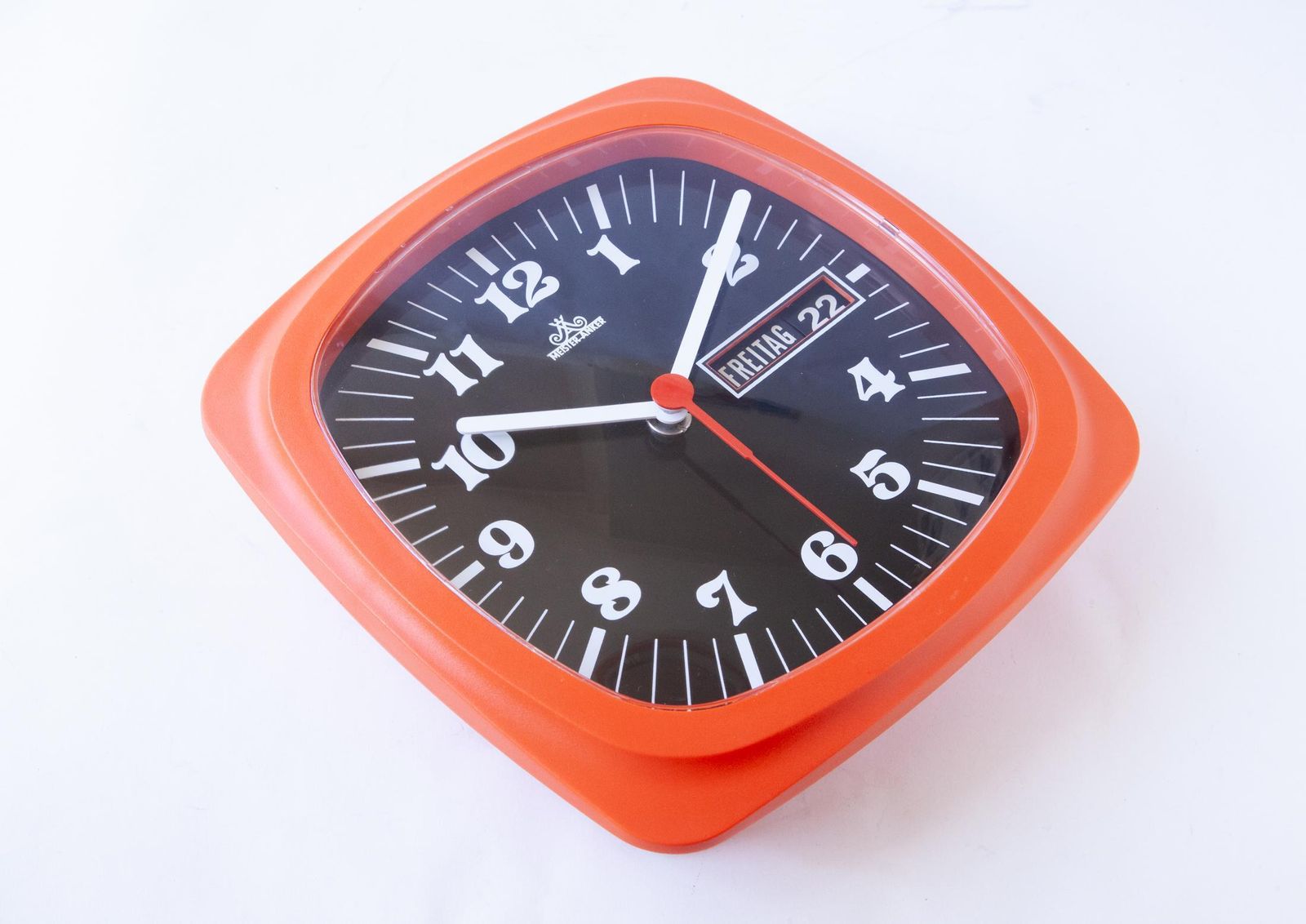 Nos Space Age Day Date Wall Clock Germany Meister Anker Panton 1970s Mid Century Junghans photo Home Decor