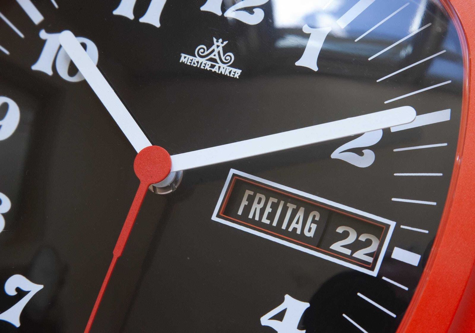 Nos Space Age Day Date Wall Clock Germany Meister Anker Panton 1970s Mid Century Junghans photo vinterior
