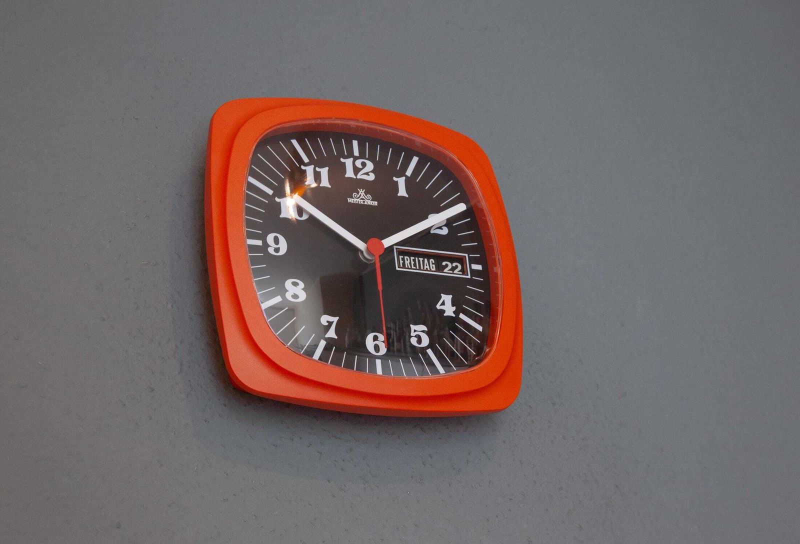 photo for sale Nos Space Age Day Date Wall Clock Germany Meister Anker Panton 1970s Mid Century Junghans