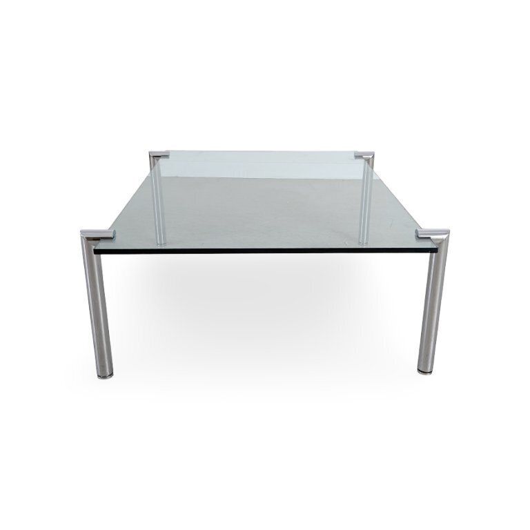 Mid-Century Design Salontafel, Glas en Metaal, In de Stijl van Draenert, jaren 1980 photo 963.0