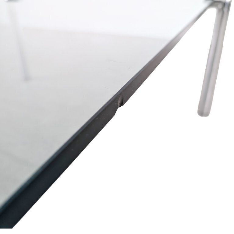 Mid-Century Design Salontafel, Glas en Metaal, In de Stijl van Draenert, jaren 1980 photo vinterior