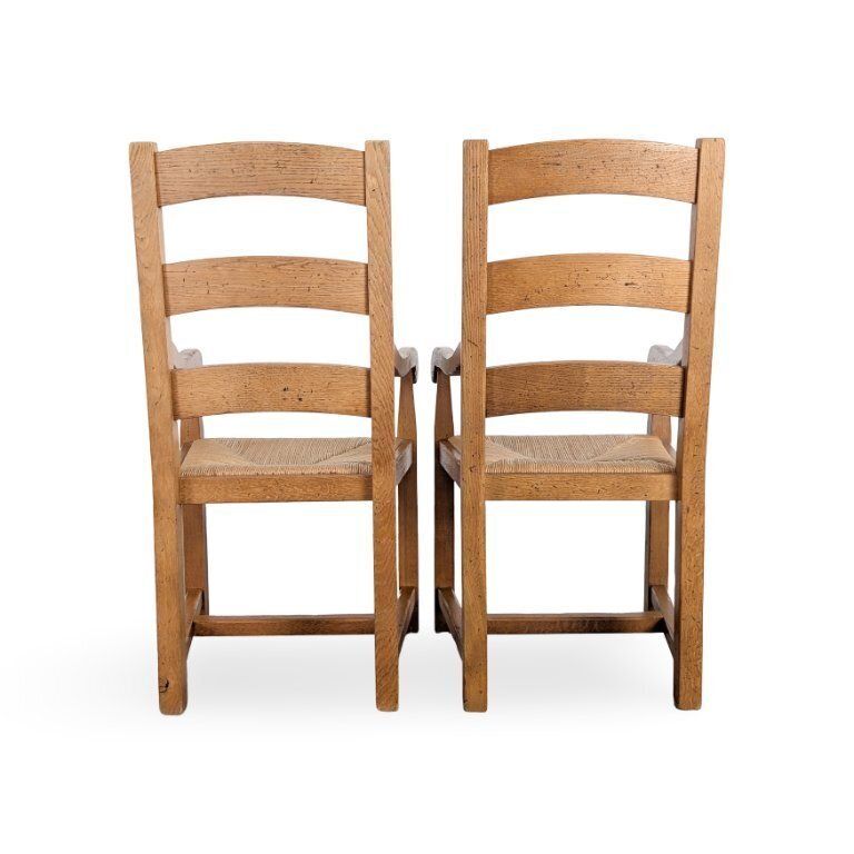 Set van 2 fauteuils, eiken, Franse landelijke stijl, vlechtwerk van riet photo 1085.0