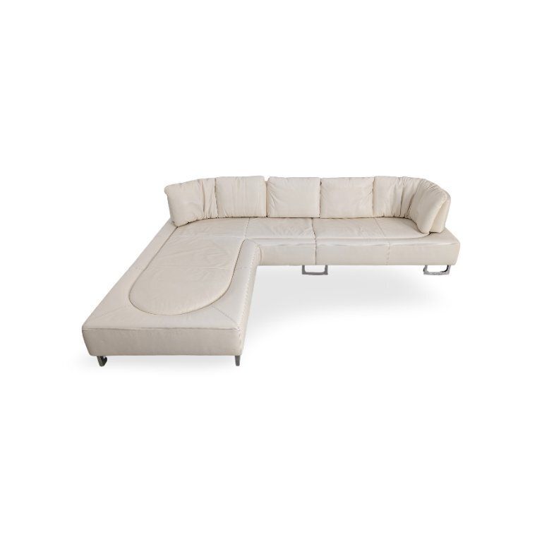Canapé d'angle modulable De Sede DS 165 en cuir crème photo furniture