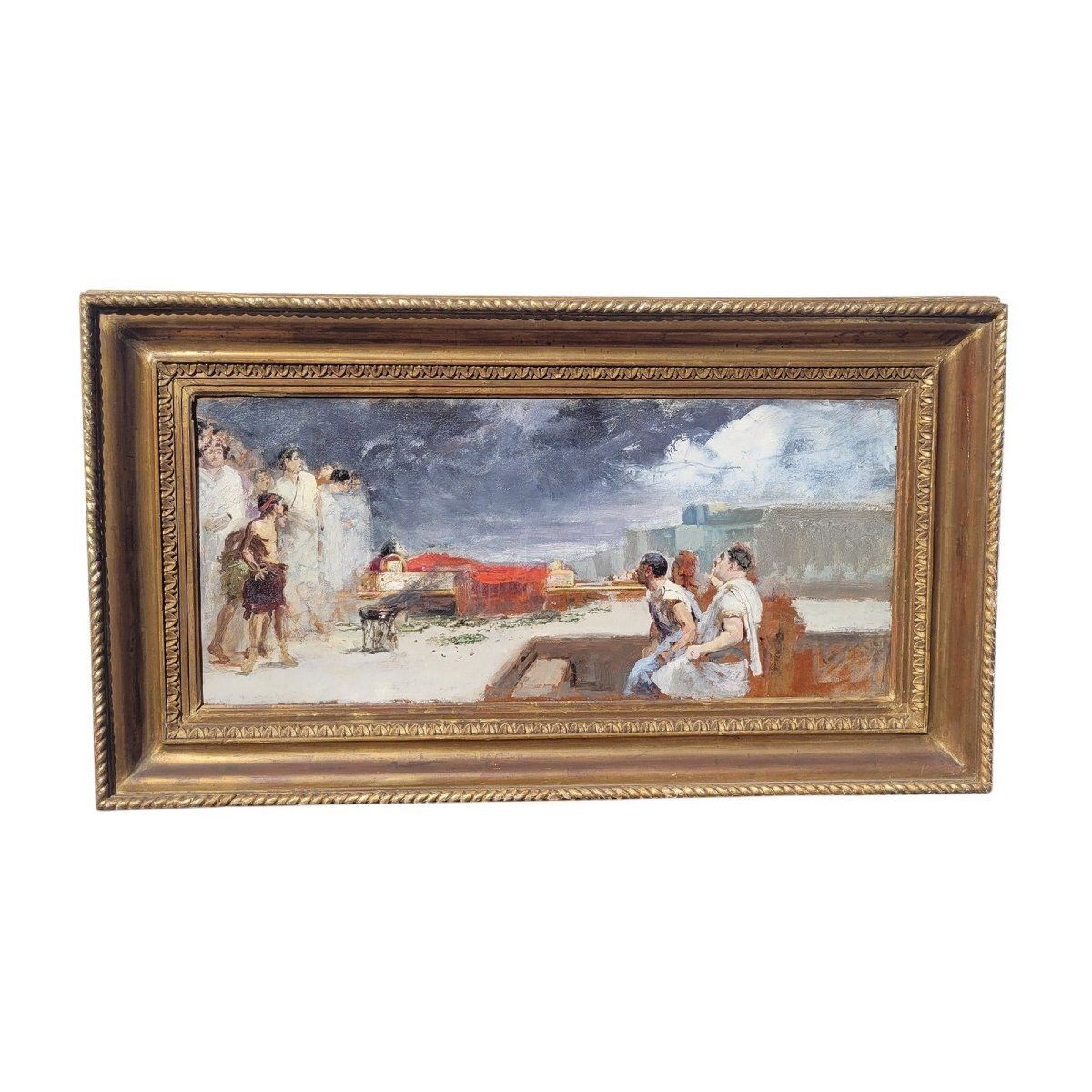 Antique Scene, The Death Of Caesar, Framed, Late 19th–Early 20th Century