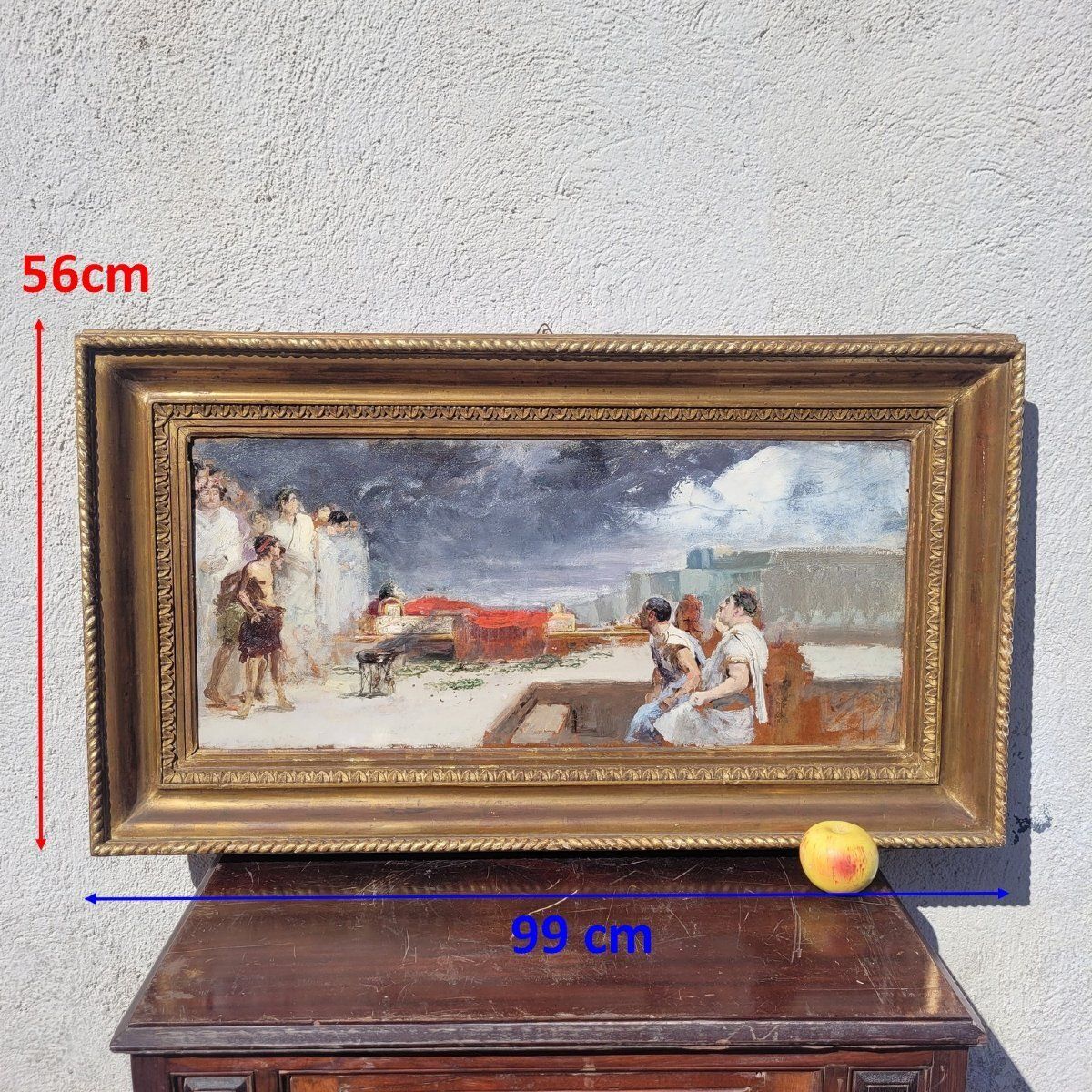 Antique Scene, The Death Of Caesar, Framed, Late 19th–Early 20th Century photo furniture