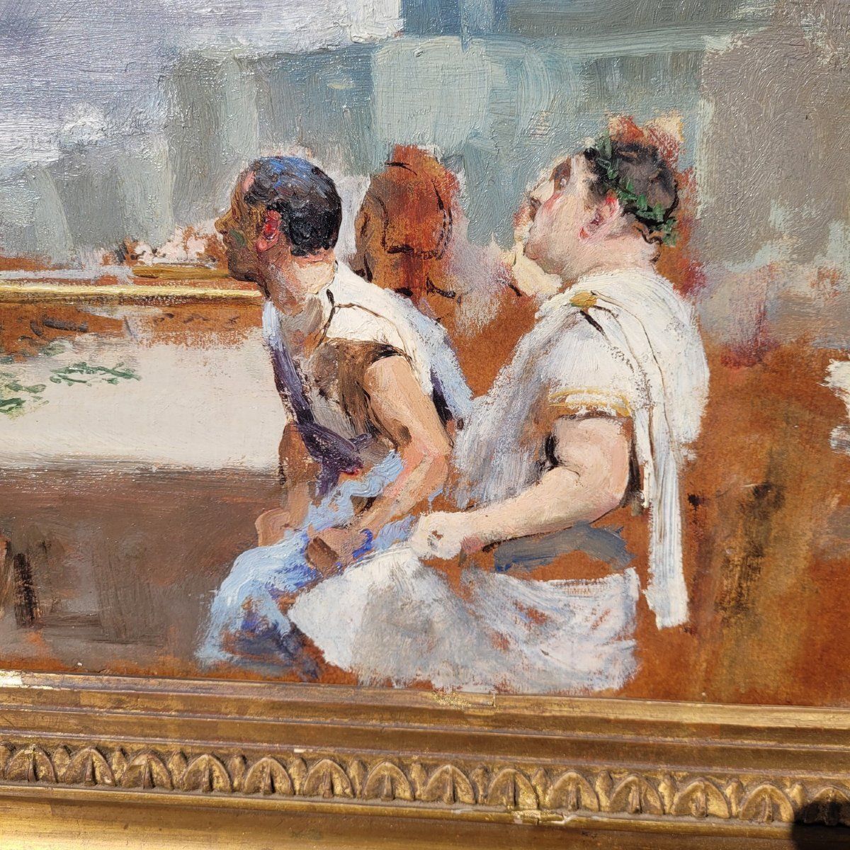 Antique Scene, The Death Of Caesar, Framed, Late 19th–Early 20th Century photo buy