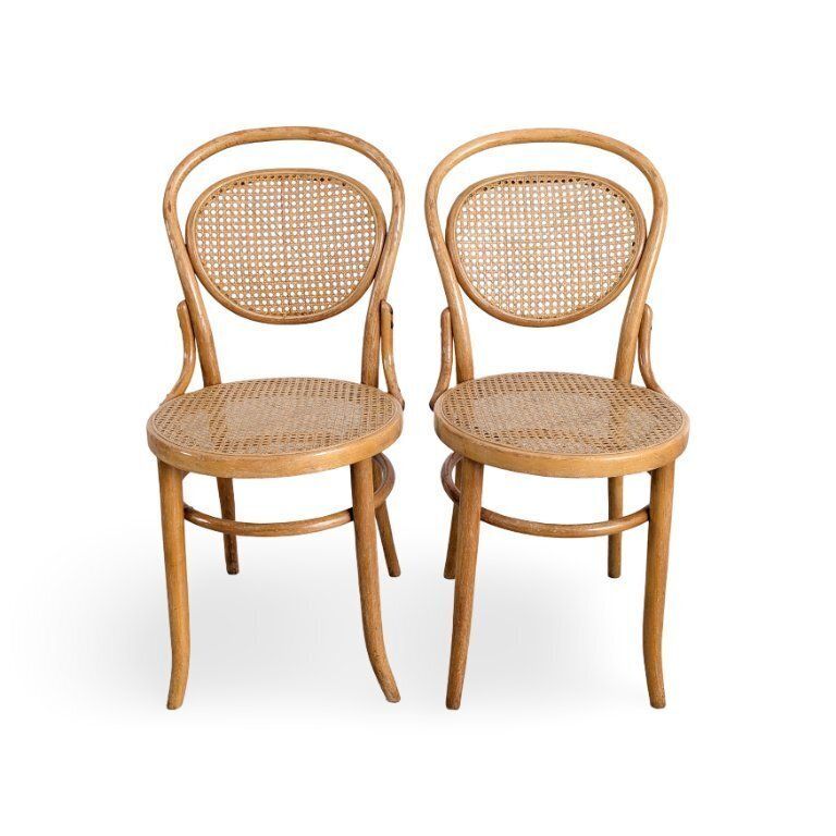 Lot de 2 chaises en bois courbé J J Kohn Mundus, similaires au modèle Thonet n° 15
