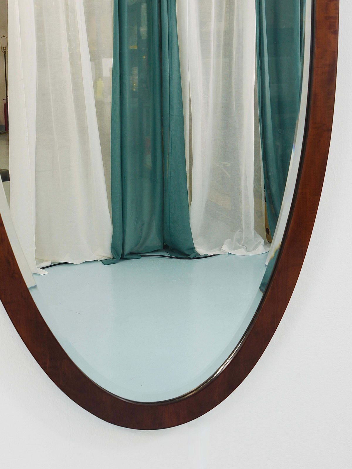 photo buy Early Biedermeier Large Antique Pearwood Shield Wall Mirror, Vienna, 1820s