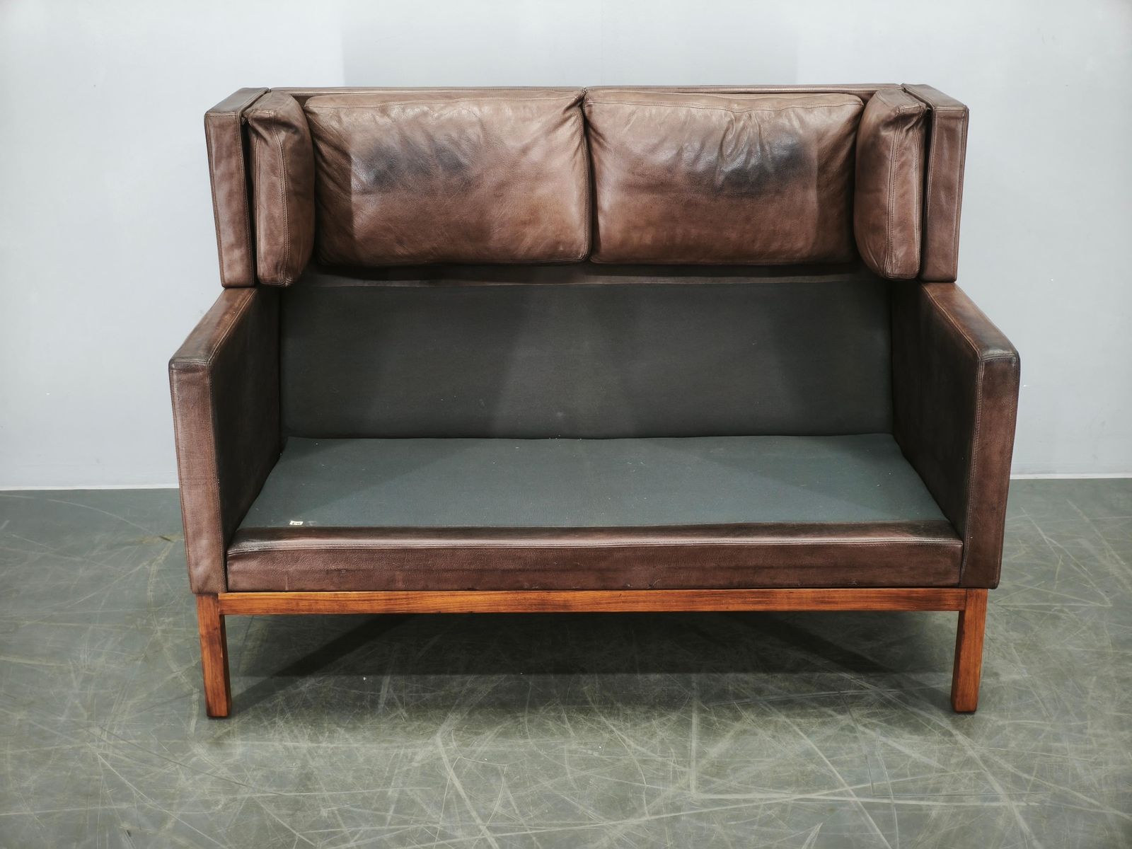 Jk 922 Wagon Leather Sofa By Jørgen Kastholm, Denmark, 1960s photo vinterior