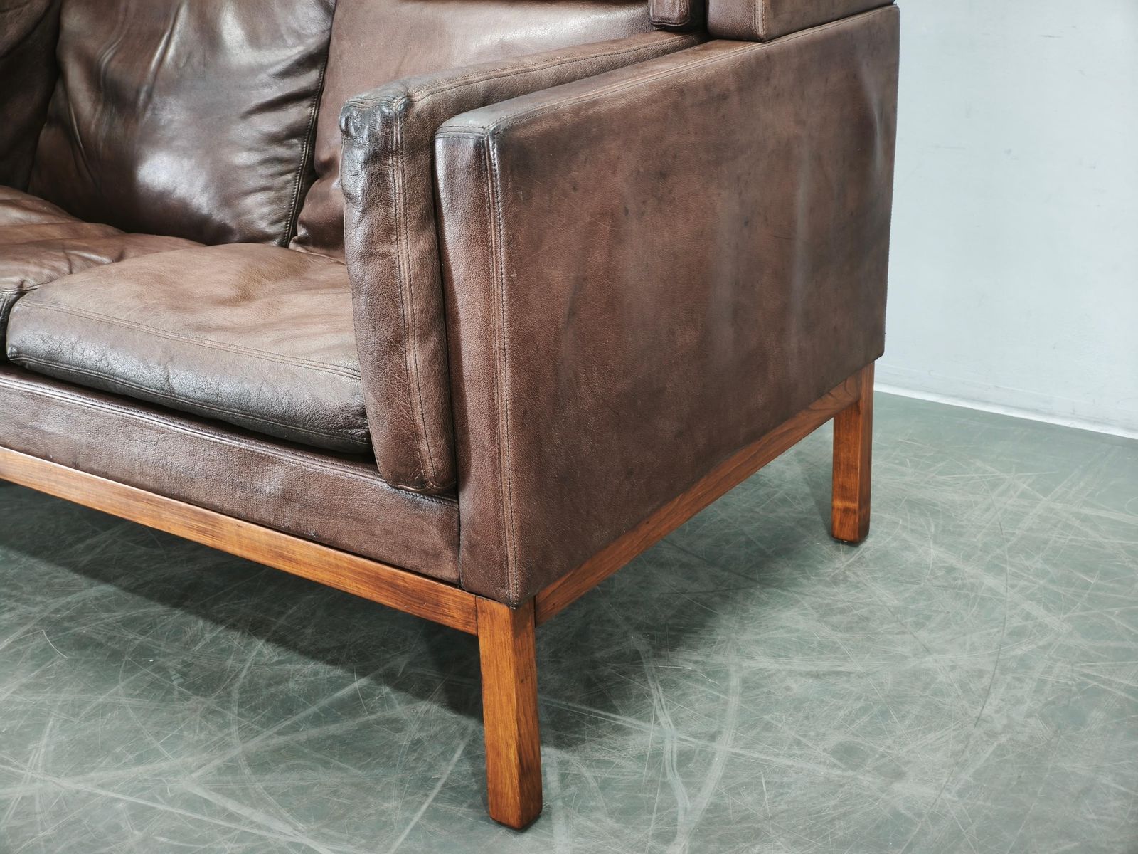 4277.0 Jk 922 Wagon Leather Sofa By Jørgen Kastholm, Denmark, 1960s photo