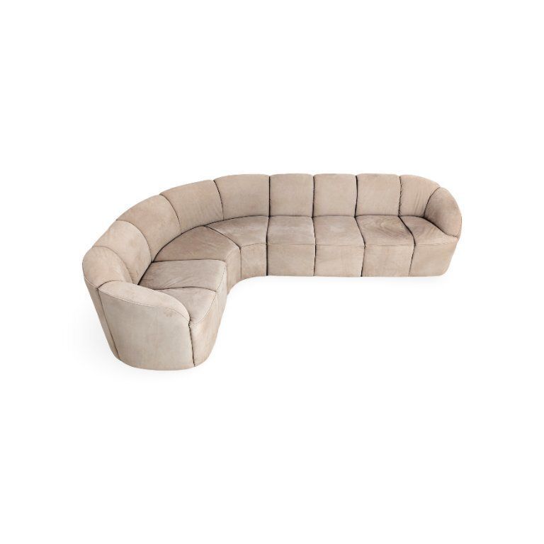 photo vinterior Walter Knoll Piccolino hoekbank, suède, vintage