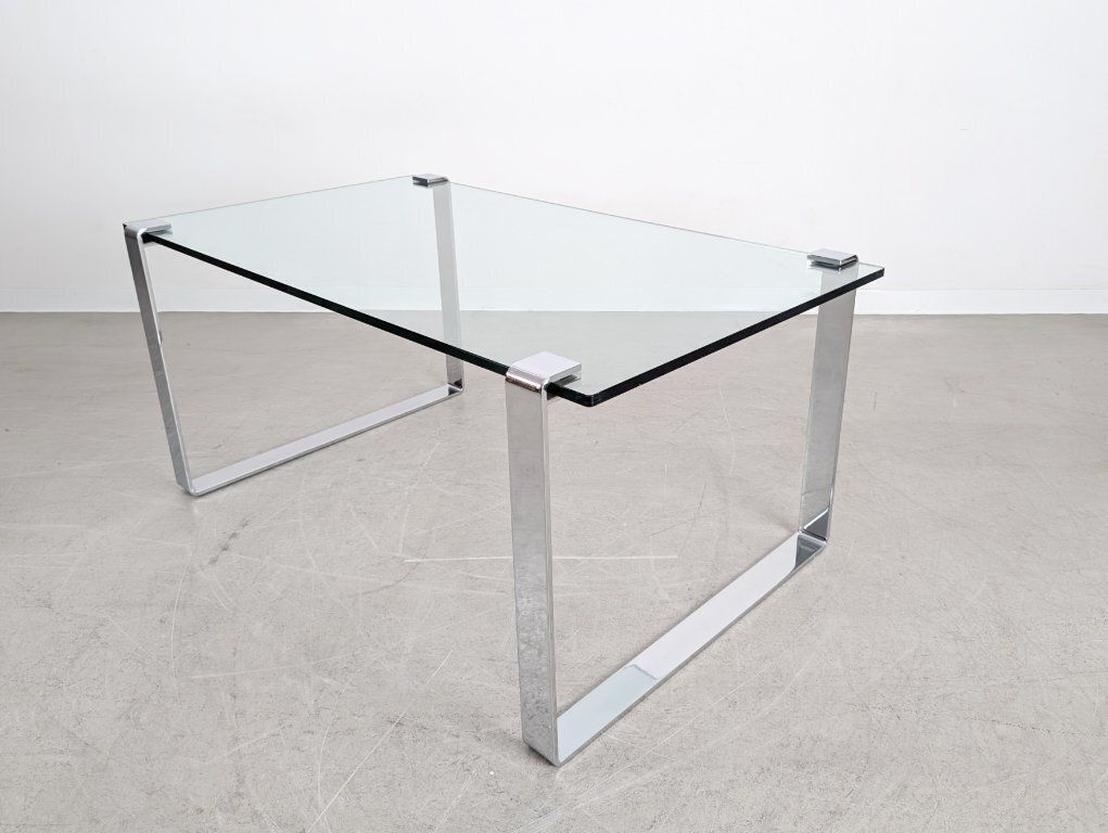 Original Draenert Glass Dining Table, Classic Design, Chrome Finish photo 2426.0