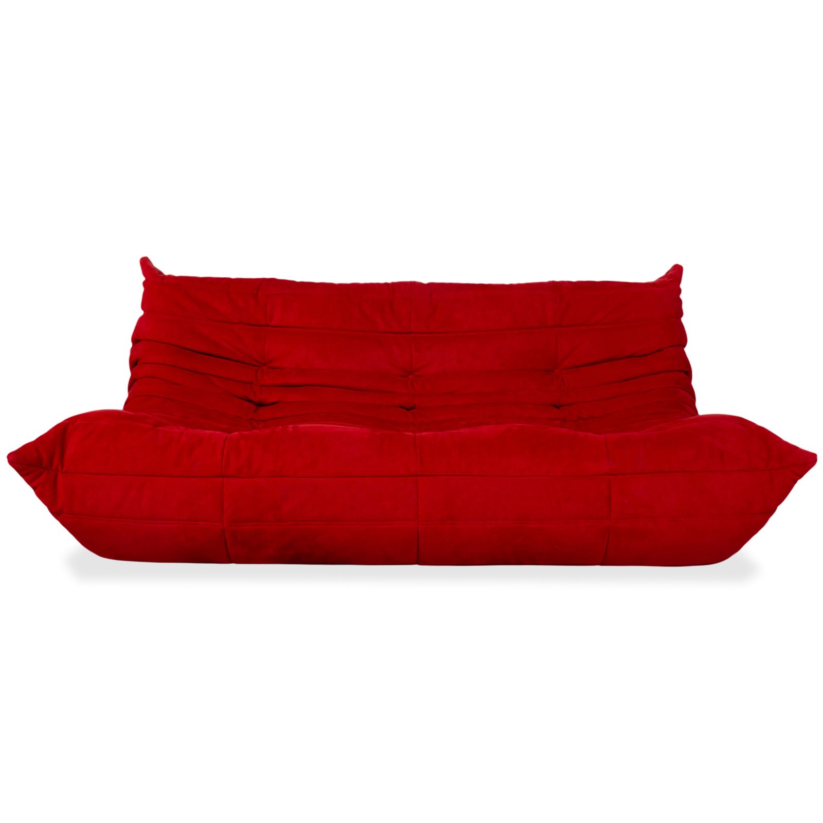 Ligne Roset Togo Fabric Three Seater Sofa In Red