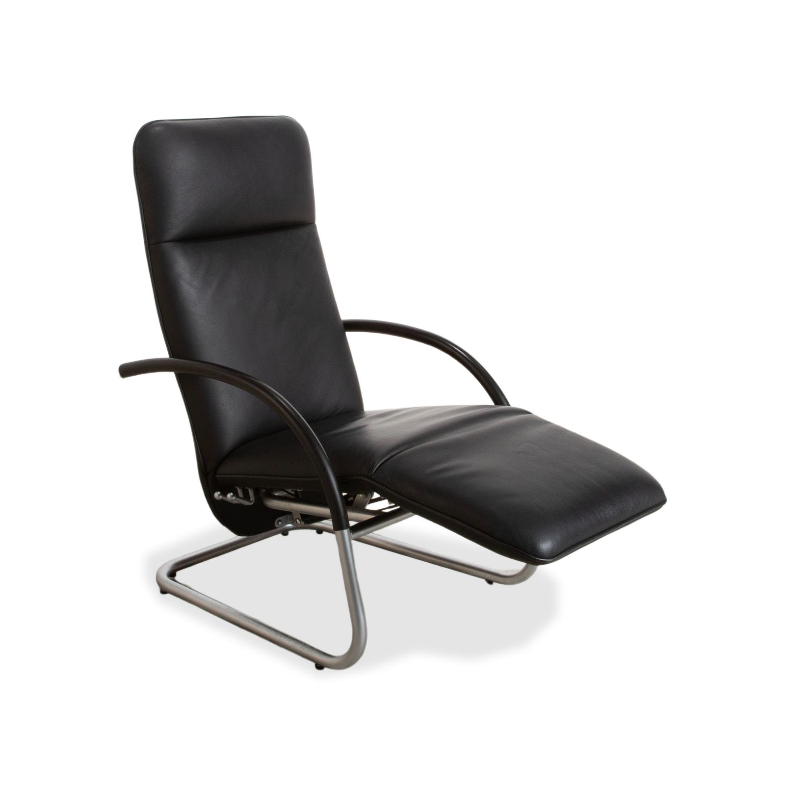 Fauteuil relax Franz Fertig Fino en cuir noir, fonction manuelle d'inclinaison photo buy